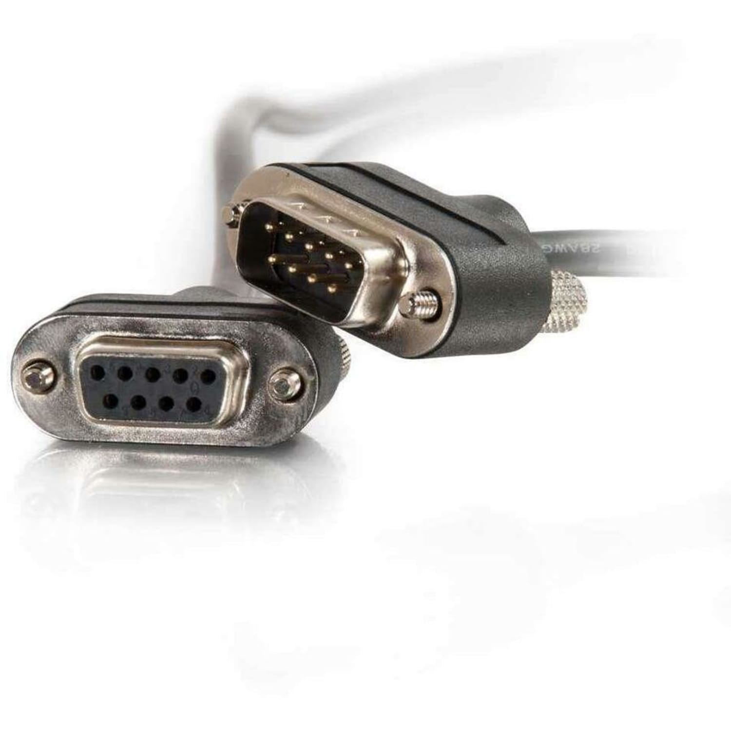 C2G 6ft CMG-Rated DB9 Low Profile Null Modem M-F - 6 ft Serial Data Transfer Cable  - 52184 - Image 4