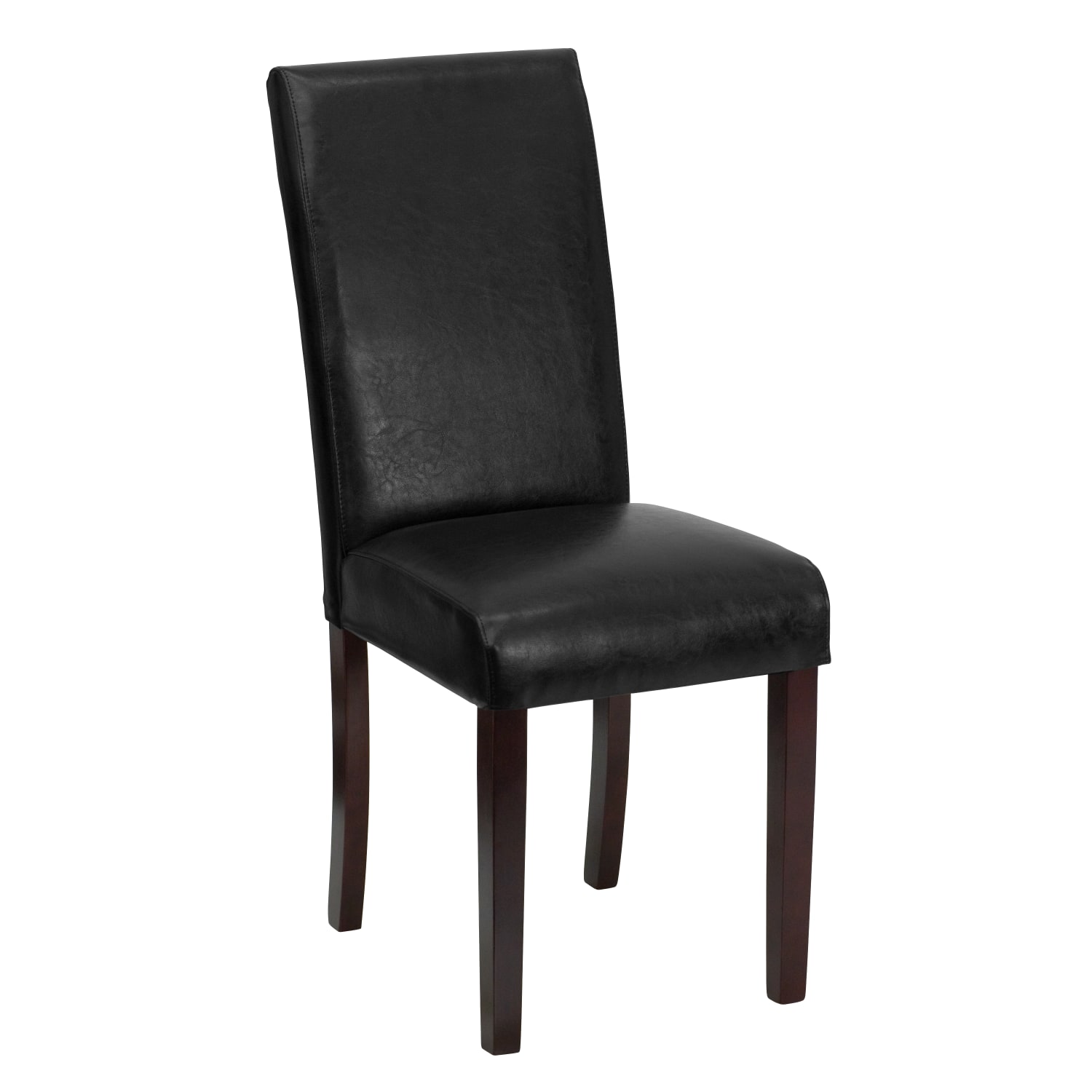 Flash Furniture Traditional LeatherSoft Parsons Dining Chair BlackMahogany PopularChairscom Flash Furniture Traditional LeatherSoft Parsons Dining Chair BlackMahogany PopularChairscom