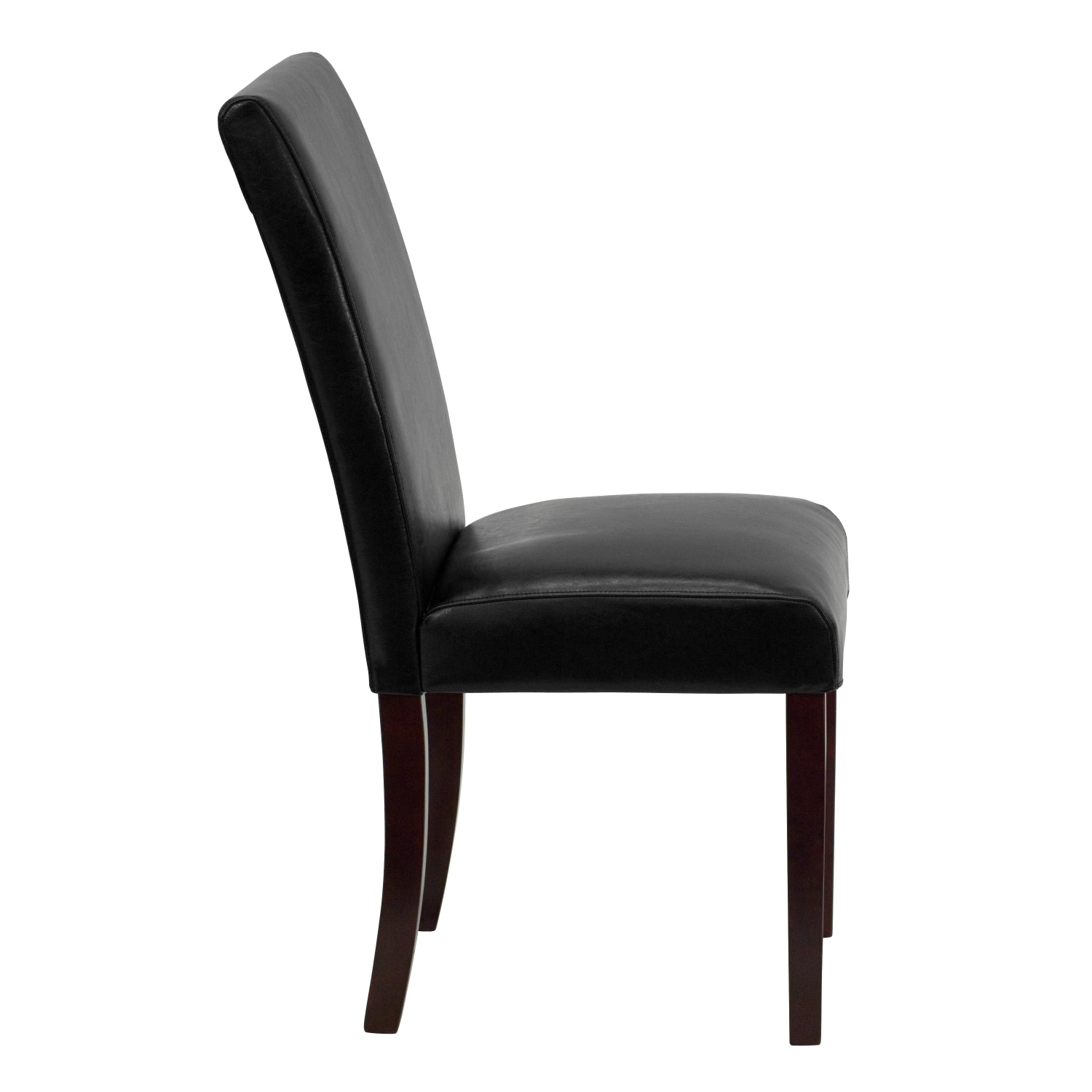 Flash Furniture Traditional LeatherSoft Parsons Dining Chair BlackMahogany PopularChairscom Flash Furniture Traditional LeatherSoft Parsons Dining Chair BlackMahogany PopularChairscom