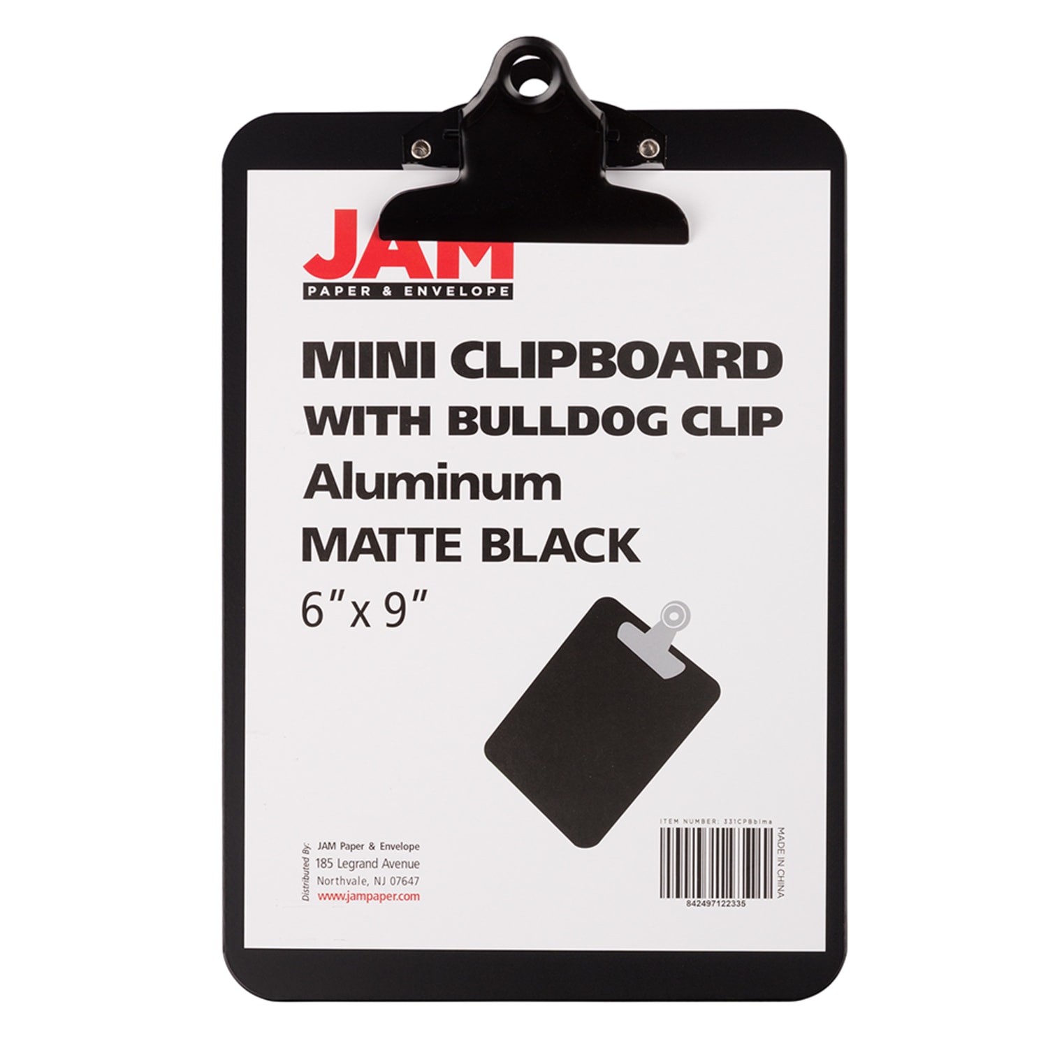 JAM Paper Aluminum Mini Clipboard, 9in x 6in, Black - Image 3