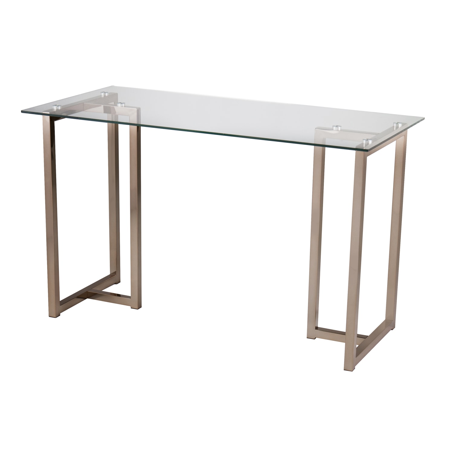 SEI Furniture Holly & Martin Haxor Metal/Glass 48inW Writing Desk, Champagne - Image 5