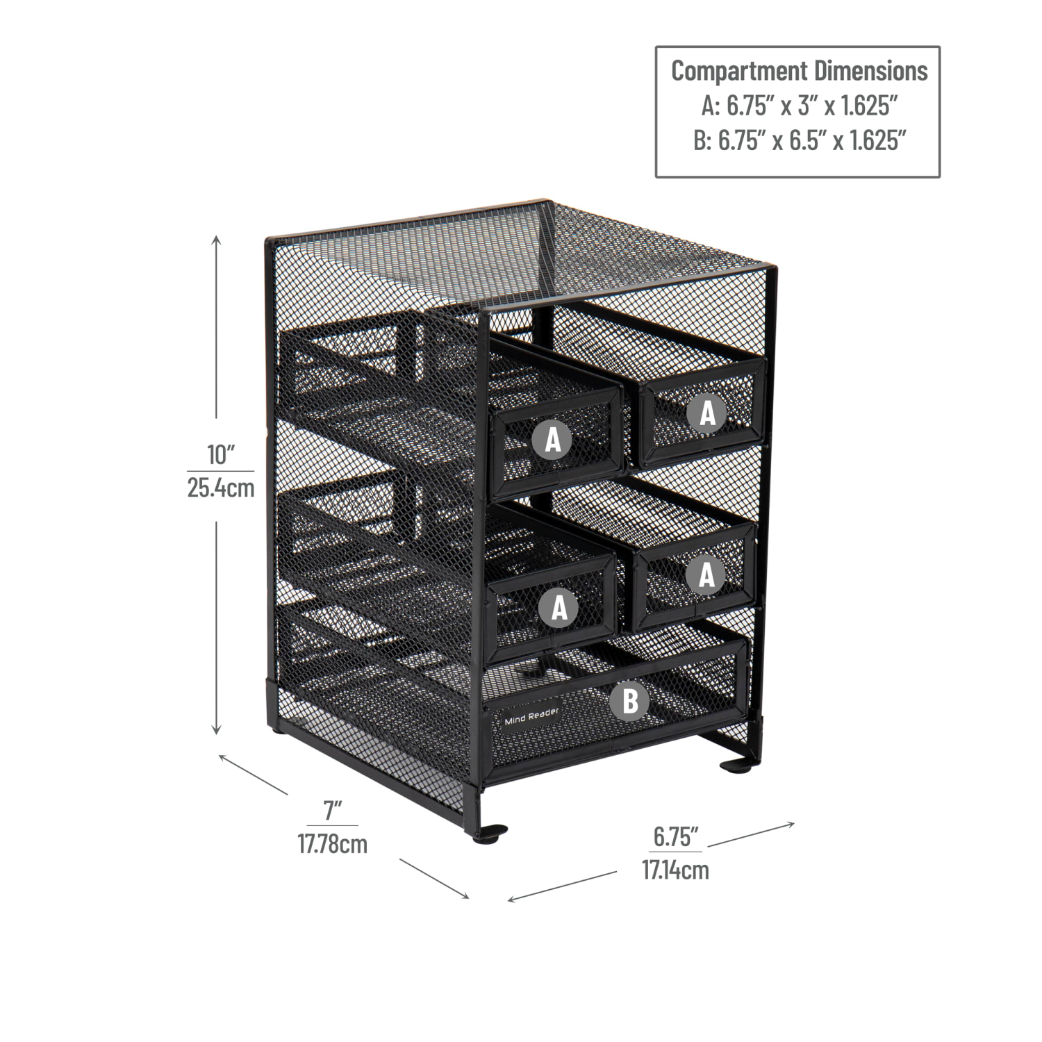 Mind Reader Tea Bag Organizer, 10inH x 6-3/4inW x 7inD, Black - Image 4
