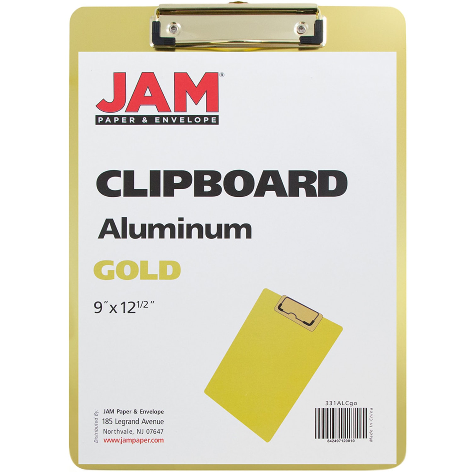 JAM Paper Aluminum Clipboard, 9in x 12-1/2in, Gold - Image 3