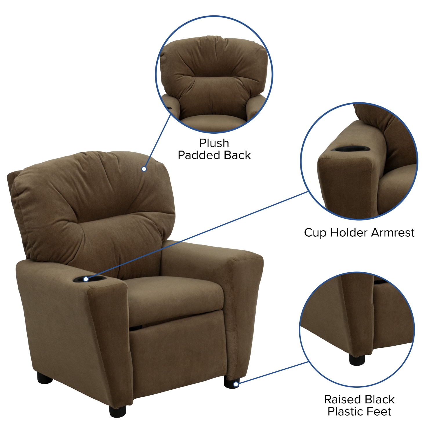 Flash Furniture Contemporary Kids Microfiber Recliner Accent Chair With Cup Holder Brown PopularChairscom Flash Furniture Contemporary Kids Microfiber Recliner Accent Chair With Cup Holder Brown PopularChairscom
