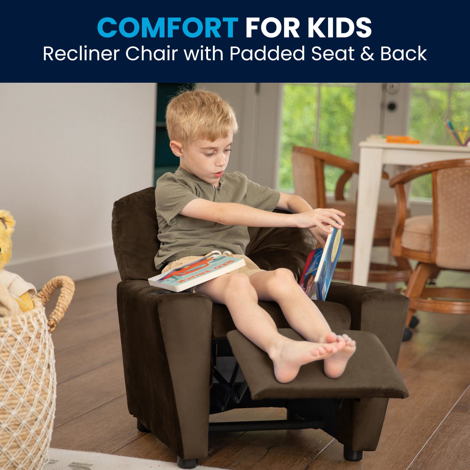 Flash Furniture Contemporary Kids Microfiber Recliner Accent Chair With Cup Holder Brown PopularChairscom Flash Furniture Contemporary Kids Microfiber Recliner Accent Chair With Cup Holder Brown PopularChairscom