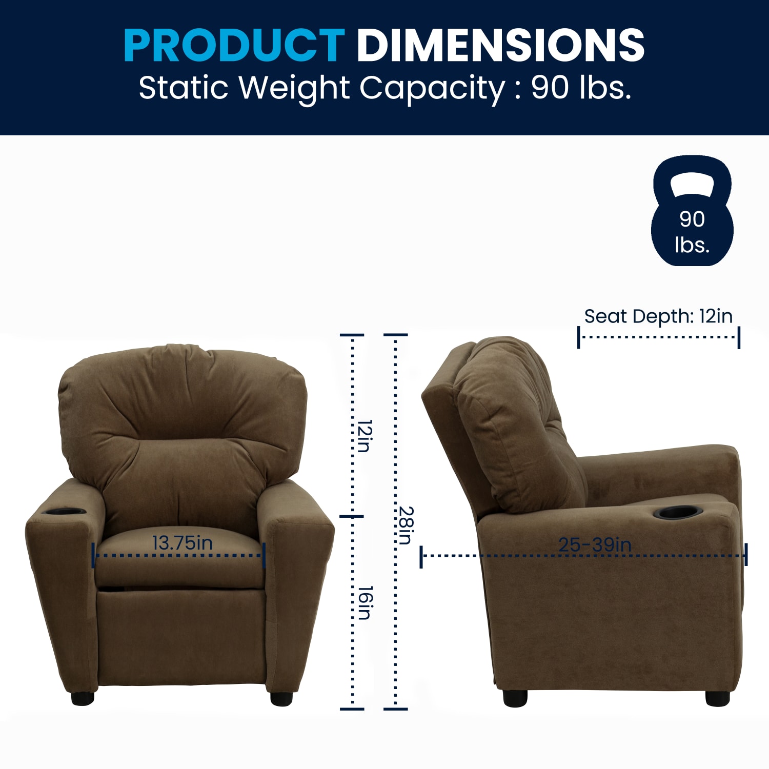 Flash Furniture Contemporary Kids Microfiber Recliner Accent Chair With Cup Holder Brown PopularChairscom Flash Furniture Contemporary Kids Microfiber Recliner Accent Chair With Cup Holder Brown PopularChairscom