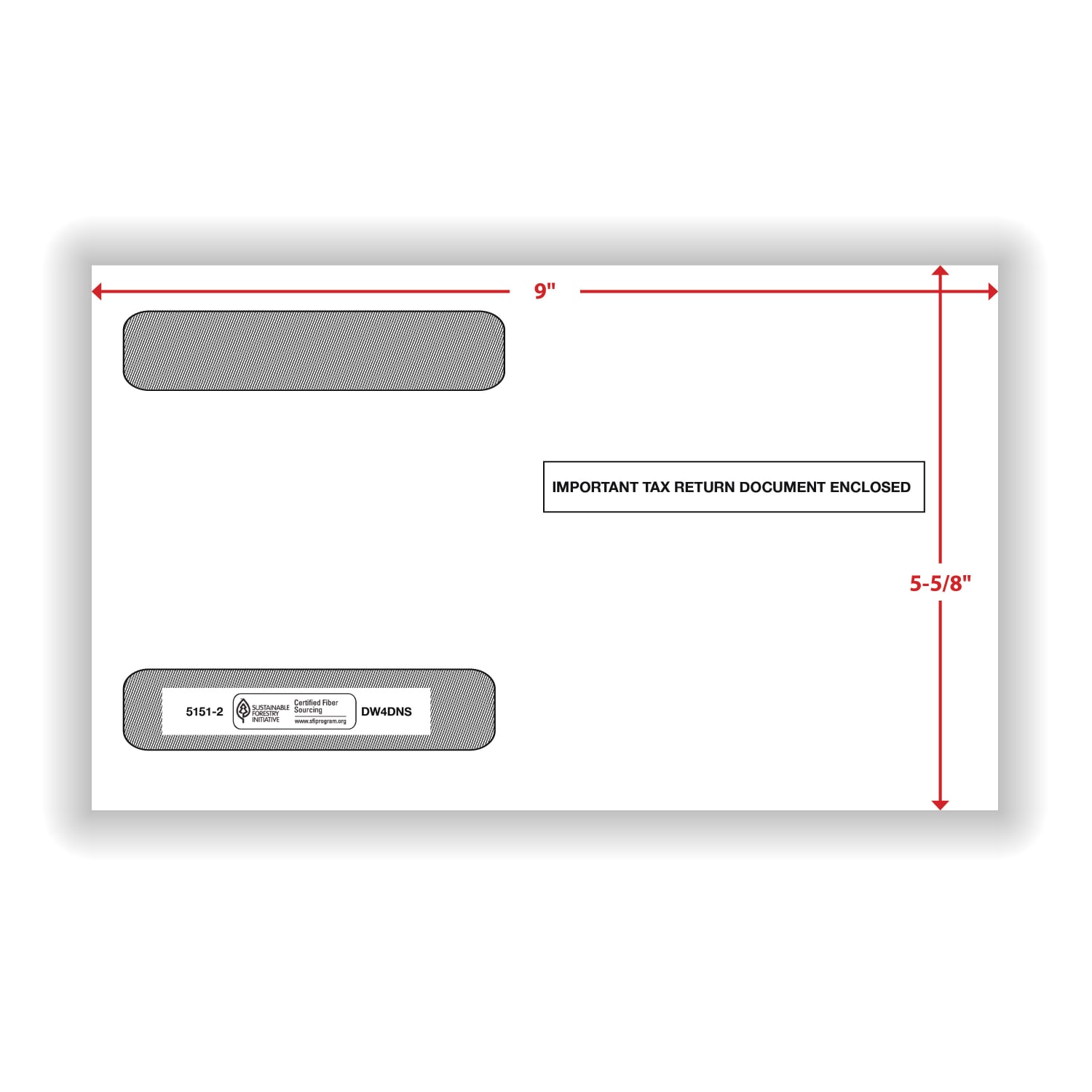 ComplyRight Double-Window Envelopes For W-2 (5218) Tax Forms, 5-5/8in x 9in, Self-Seal, White, Pack Of 100 Envelopes - Image 3