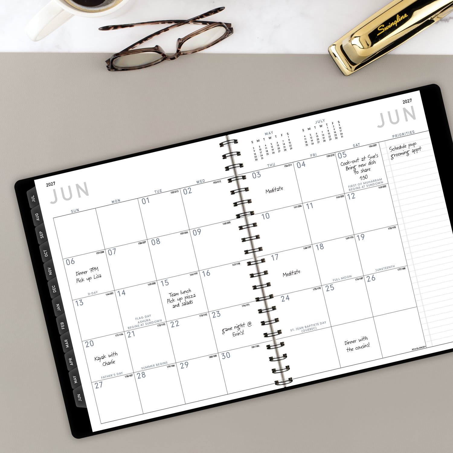 AT-A-GLANCE Contemporary Academic 2026-2027 Weekly Monthly Planner, Black, Large, 8 1/4in x 11in - Image 4