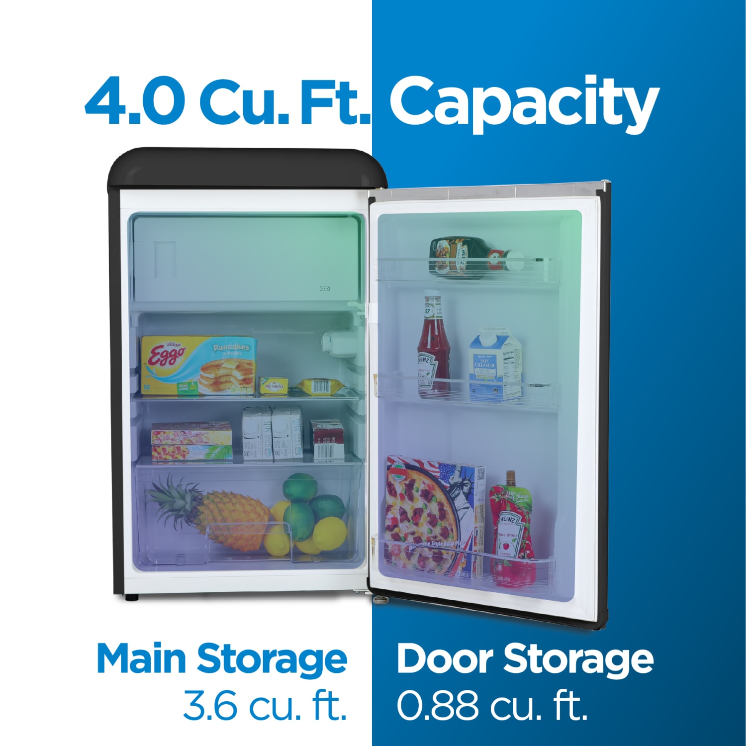 Commercial Cool 4.0 Cu. Ft. Retro Vintage Style Fridge, Black - Image 3