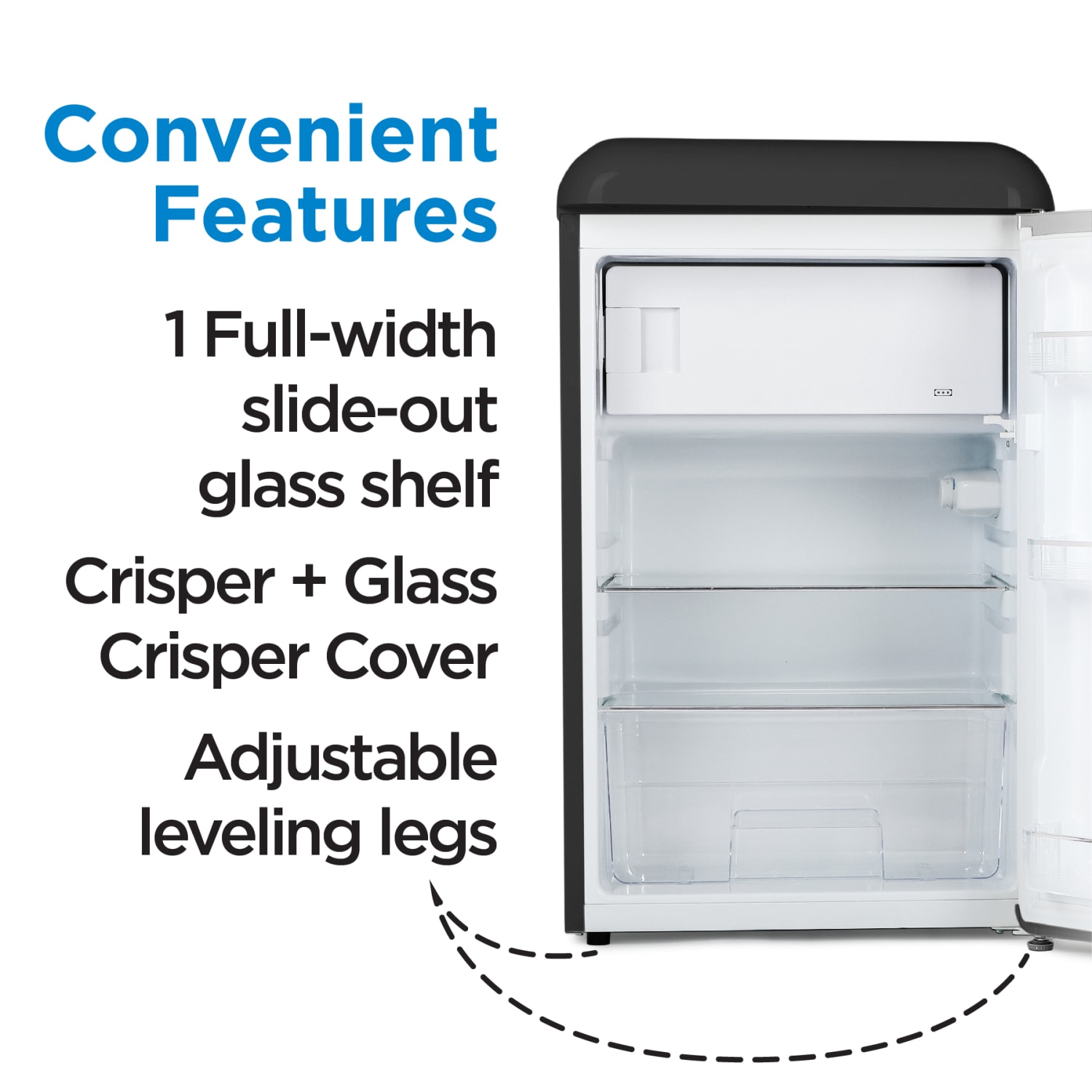 Commercial Cool 4.0 Cu. Ft. Retro Vintage Style Fridge, Black - Image 6