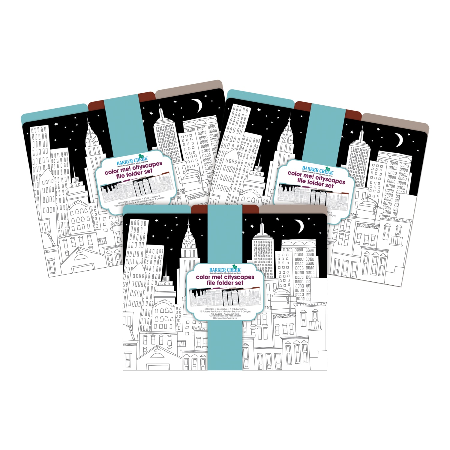 Barker Creek Tab File Folders, Letter Size, Color Me! Cityscapes, Pack Of 36 Folders - Image 4