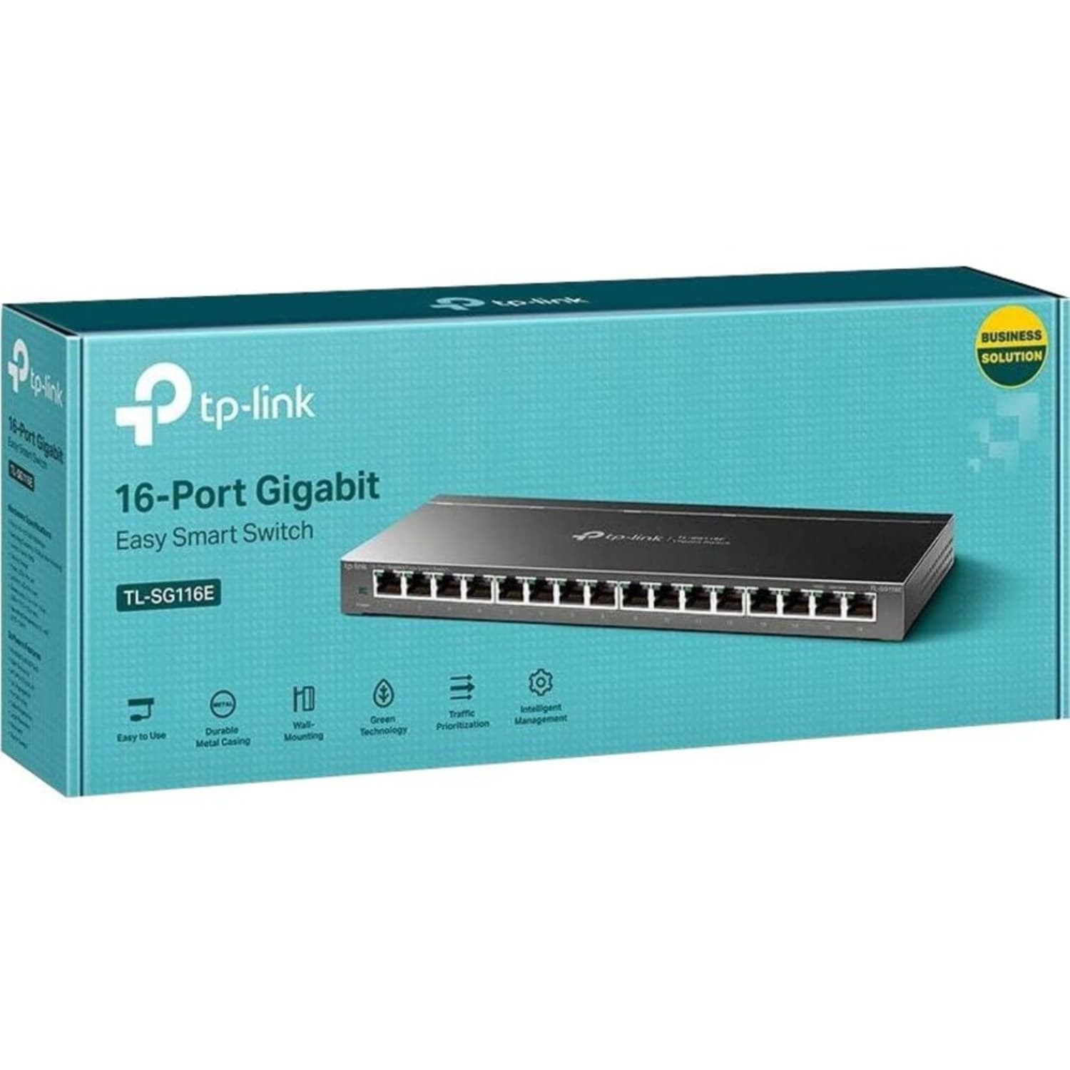 TP-Link TL-SG116E - 16-Port Gigabit Easy Smart Switch - Plug & Play - Desktop/Wall-Mount - Sturdy Metal w/ Shielded Ports - TLSG116E - Image 3