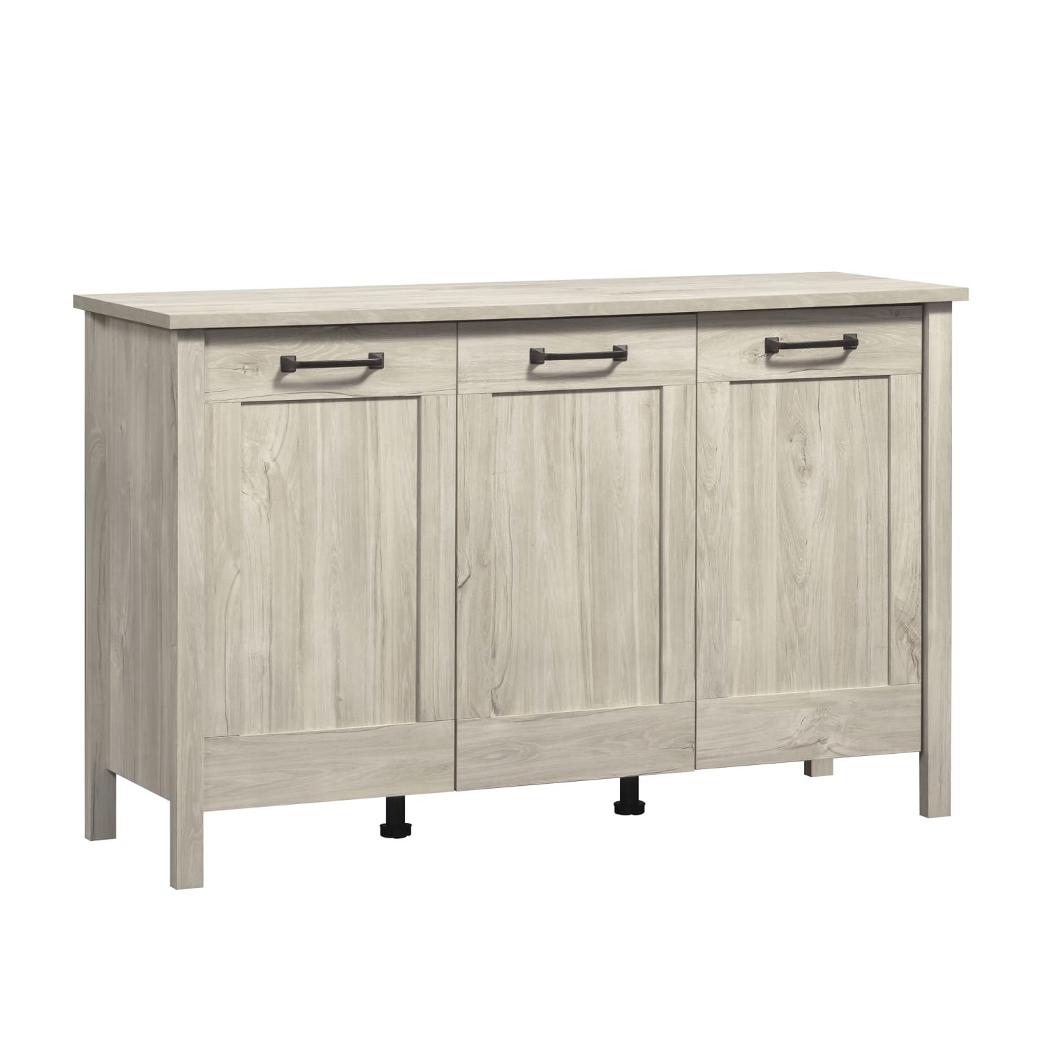 Sauder 48inW Horizontal Storage Cabinet With 3 Doors, Chalk Oak - Image 3