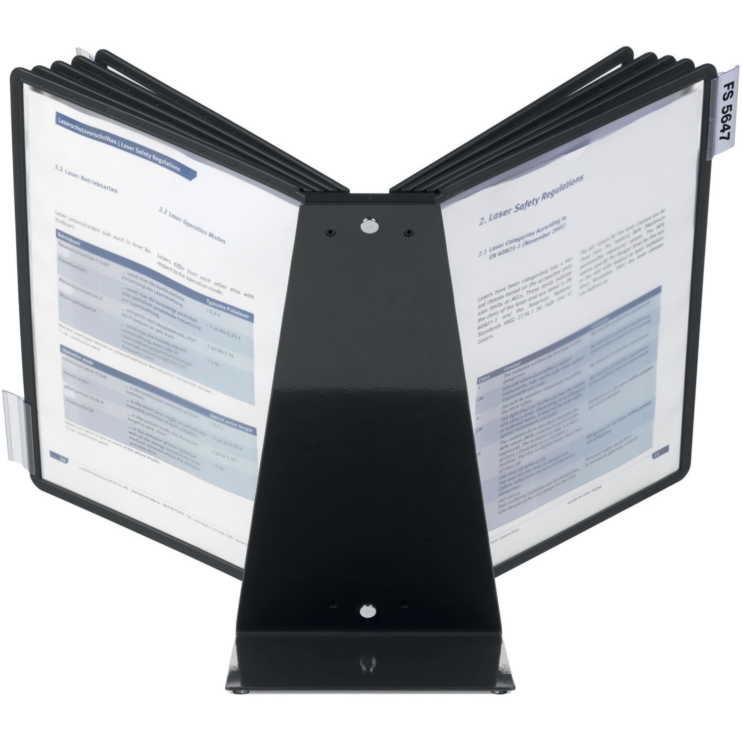 VARIO Table 10 Display Panel System - Table - Support A4 8.50in x 11in Media - Sturdy, Rugged, Anti-glare, Non Expandable - Black - 1 Each - Image 3