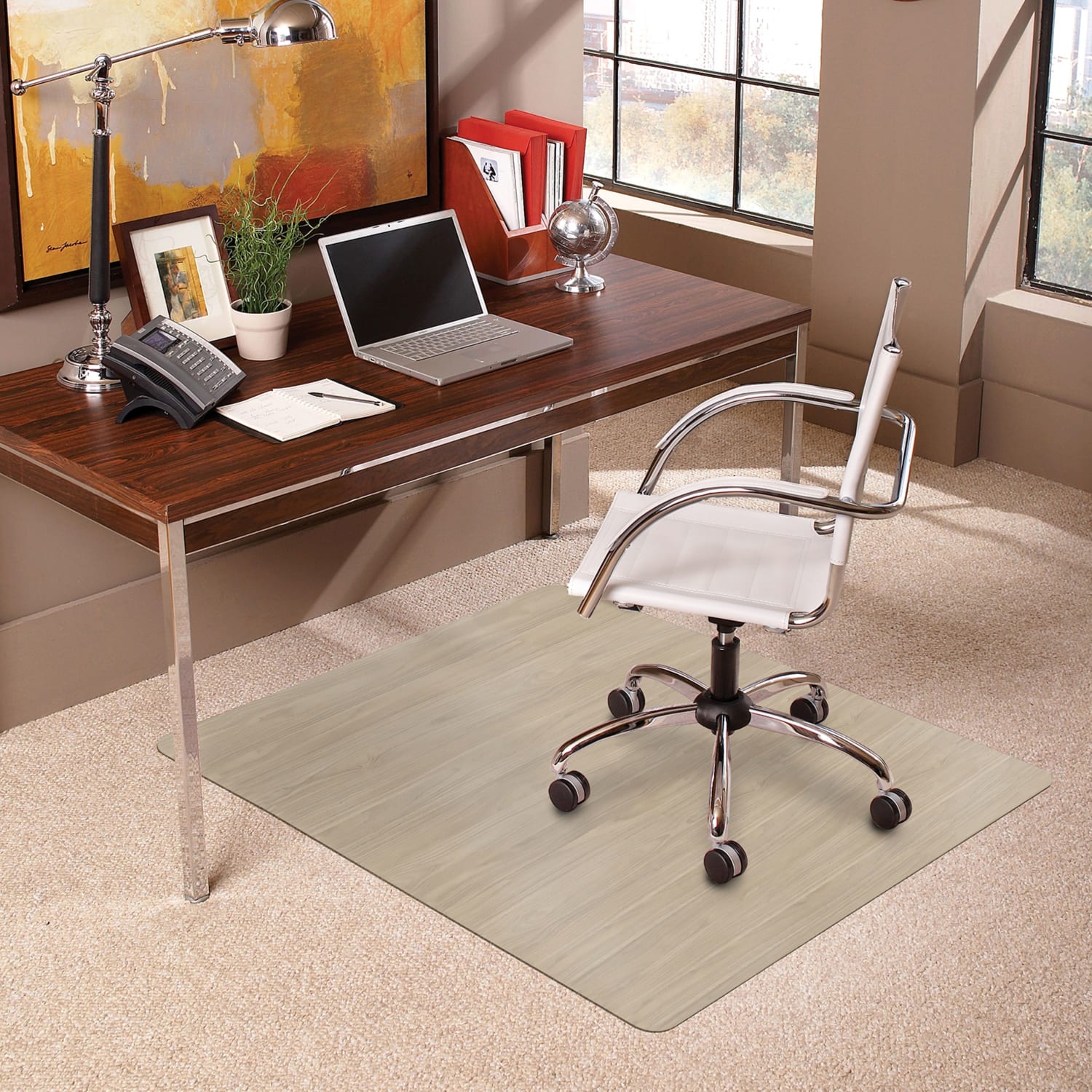 ES Robbins TrendSetter Vinyl Chair Mat For Medium-Pile Carpet, 36in x 48in, Driftwood - Image 3