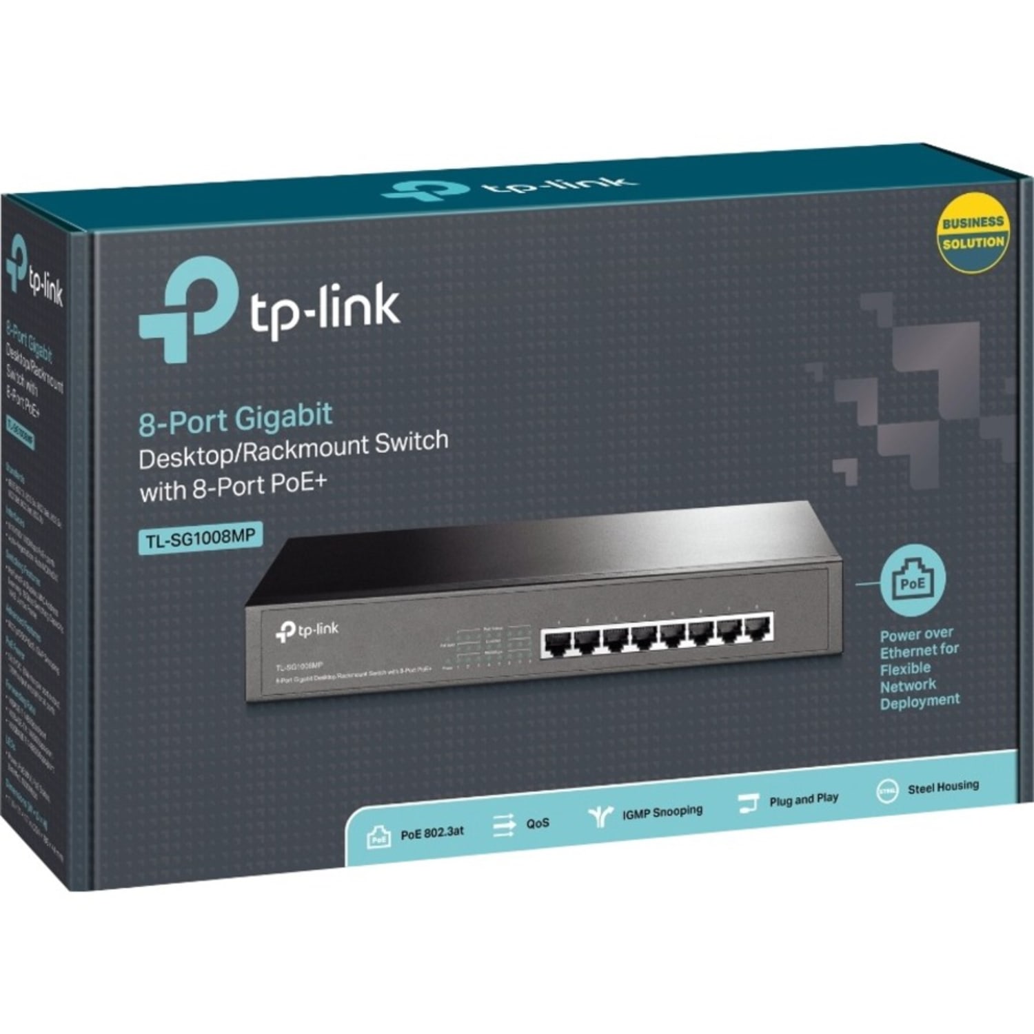 TP-Link 8-Port Gigabit Desktop/Rackmount Switch with 8-Port PoE+ - 8 Ports - Gigabit Ethernet - 1000Bas - TLSG1008MP - Image 5