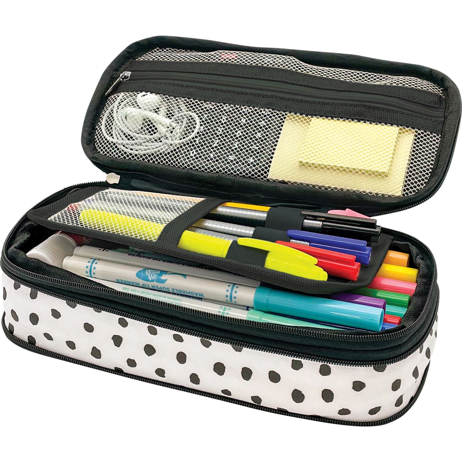 Teacher Created Resources Pencil Cases, 2-1/2inH x 4-1/4inW x 9inD, Black Painted Dots On White, Pack Of 3 Cases - Image 5