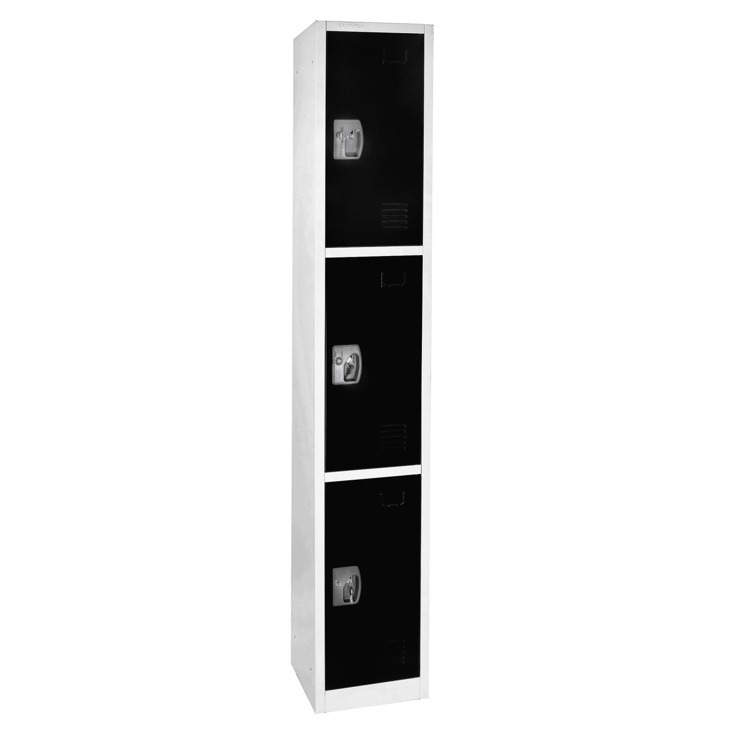 Alpine Large 3-Tier Steel Lockers, 72inH x 12inW x 12inD, Black, Pack Of 4 Lockers - Image 3
