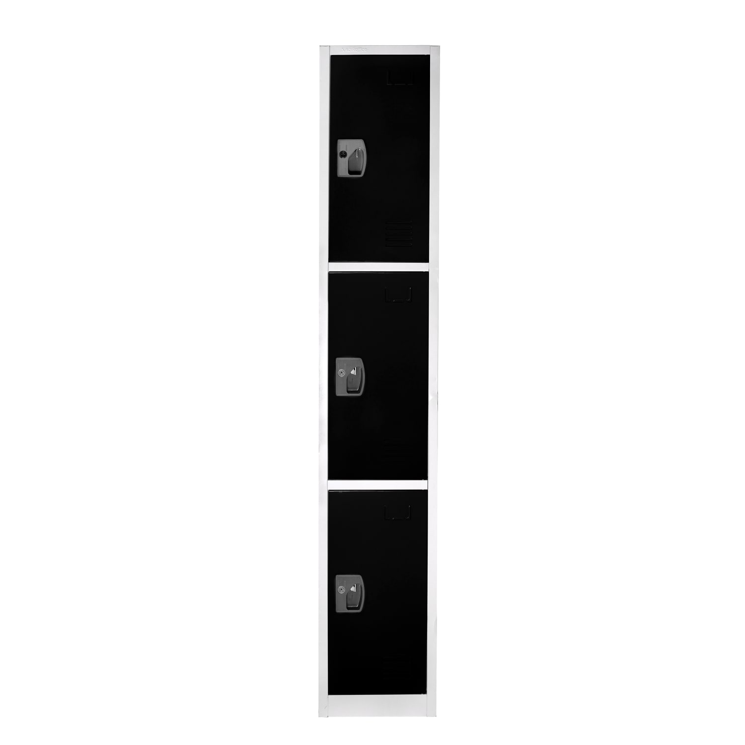 Alpine Large 3-Tier Steel Lockers, 72inH x 12inW x 12inD, Black, Pack Of 4 Lockers - Image 5