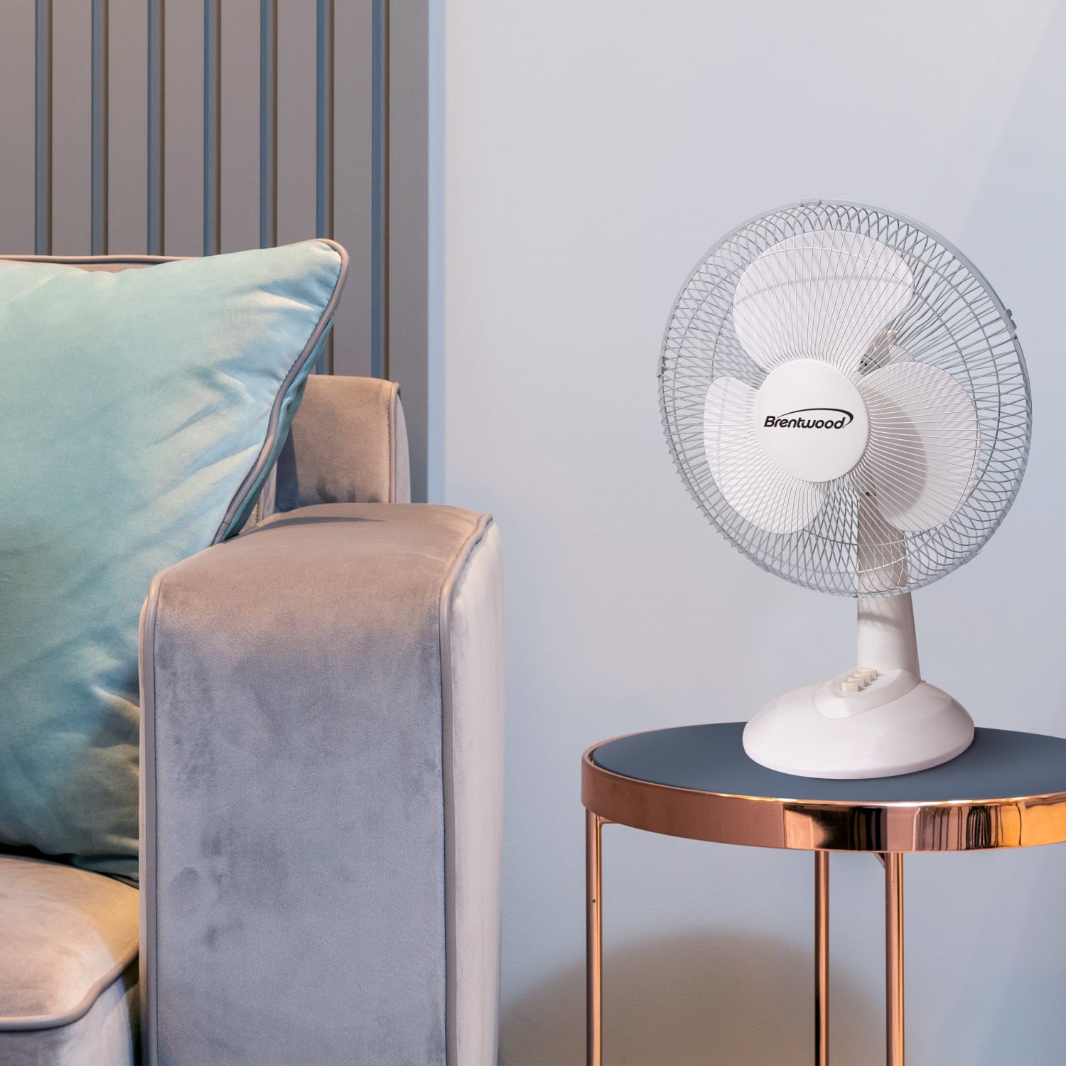Optimus Kool Zone Oscillating Desk Fan, 21inH x 16inW x 16inD, White - Image 5