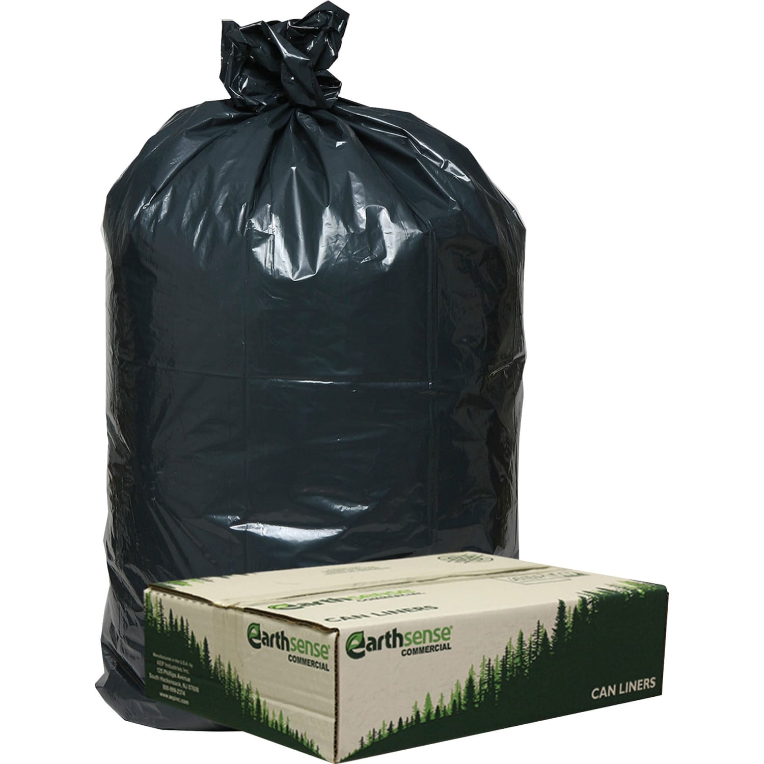 Webster EarthSense 75% Recycled Star bottom Commercial Can Liners, 33 Gallons, 0.90 Mil Thick, 32 1/2in x 40in, Black, Box Of 80 - Image 3