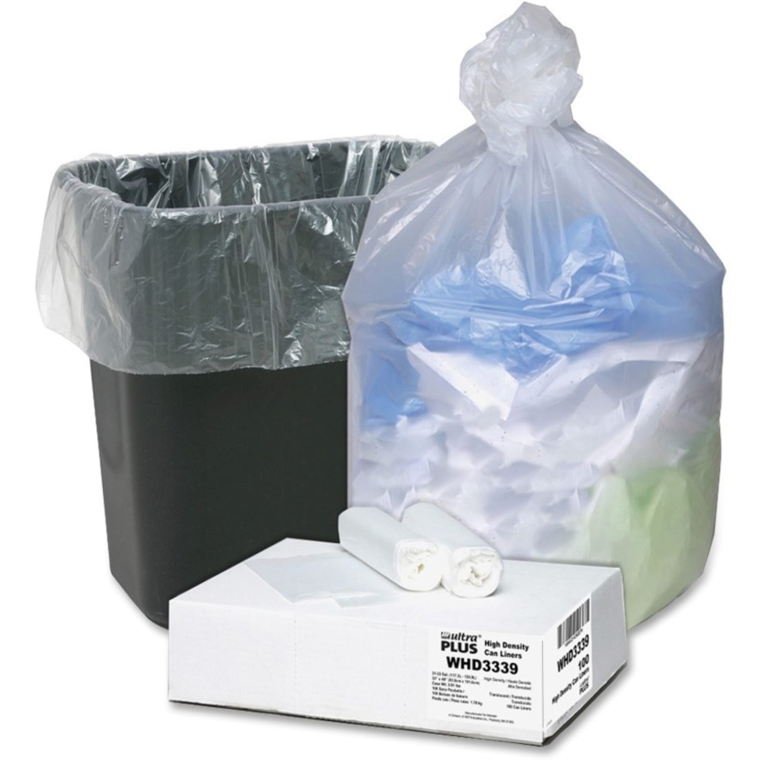 Webster Ultra Plus High-Density Trash Can Liners, 31-33 Gallons, 11 Mic Thick, 33in x 40in, Box Of 100 - Image 3
