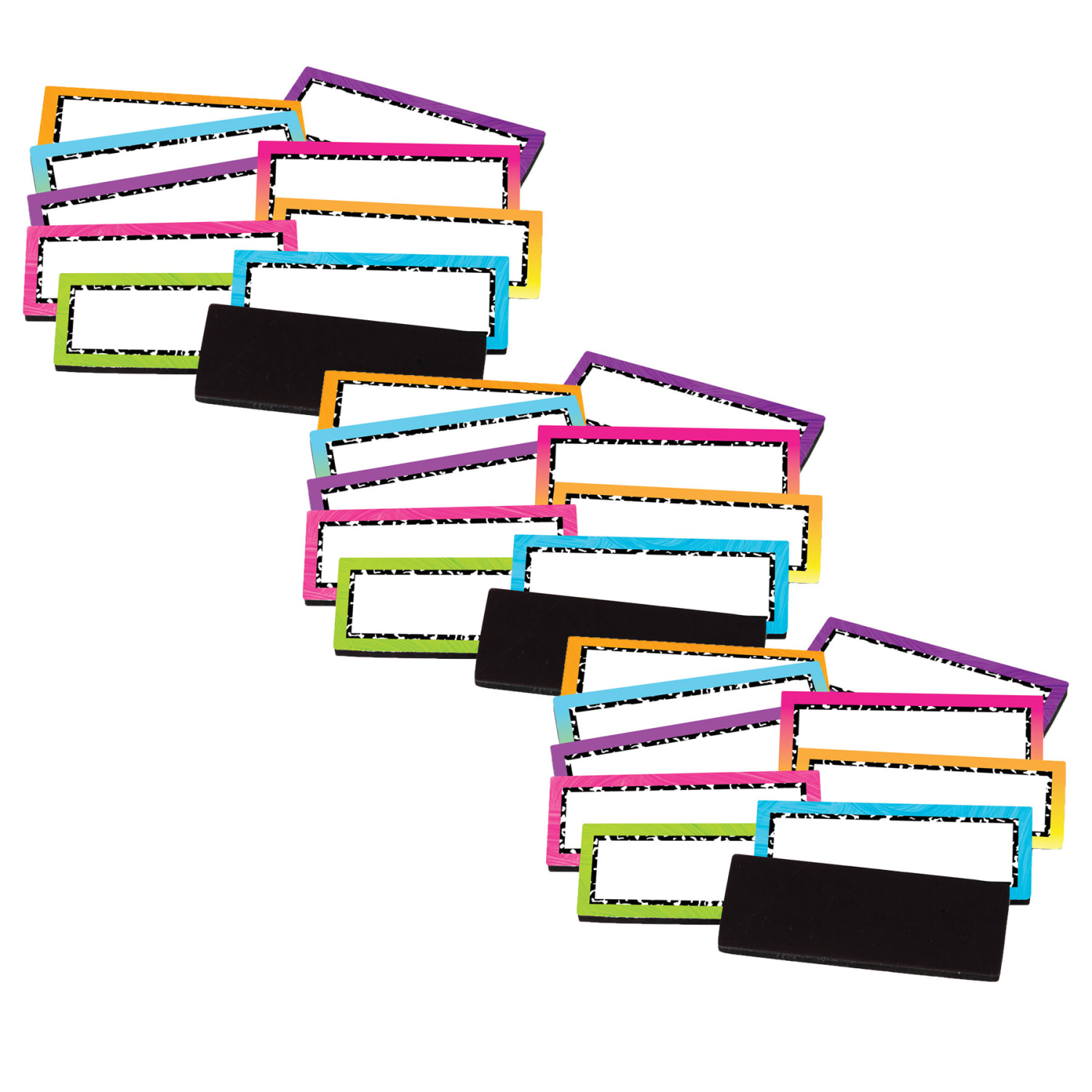 Teacher Created Resources Magnetic Labels, 2-1/2in x 1in, Brights 4Ever, 30 Per Pack, Set Of 3 Packs
