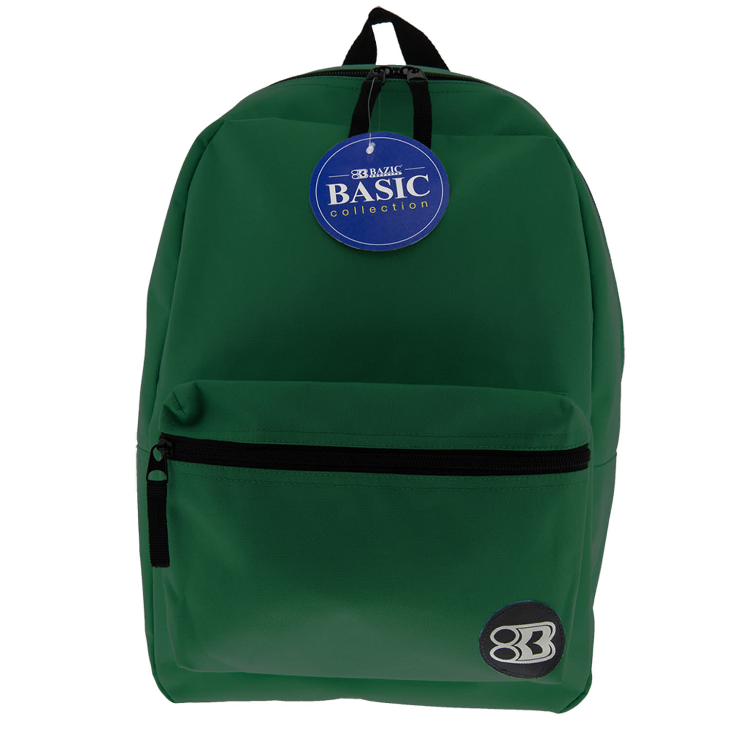 BAZIC Products 16in Basic Backpacks, Green, Pack Of 2 Backpacks - Image 3