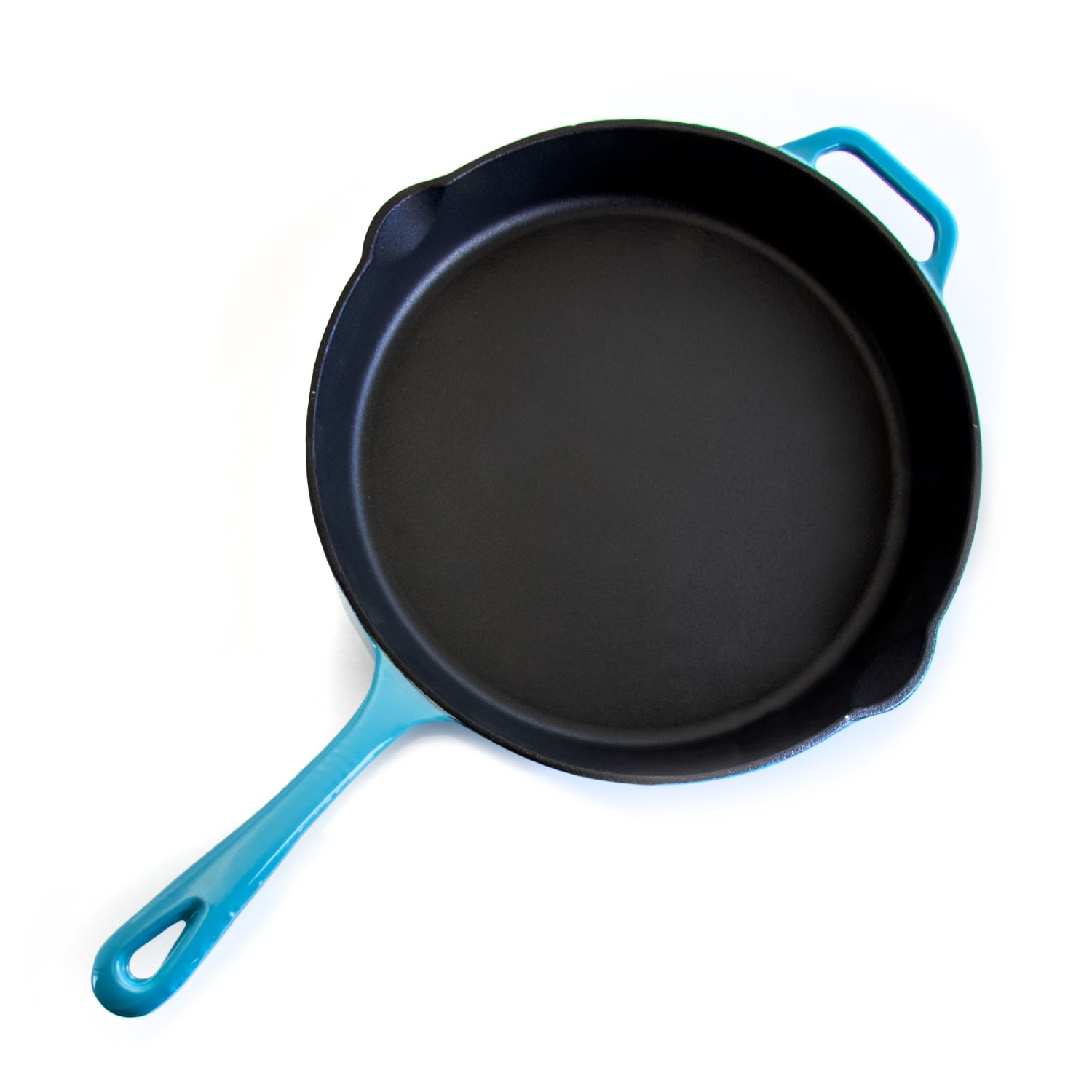 MegaChef Cast Iron Skillet, 12in, Blue - Image 3
