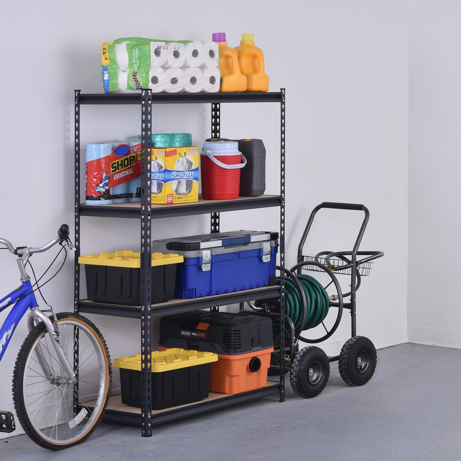 Edsal Muscle Rack Heavy Duty Boltless Steel Shelving Unit, 4-Shelf, 60inH x 36inW x 18inD, Black - Image 5