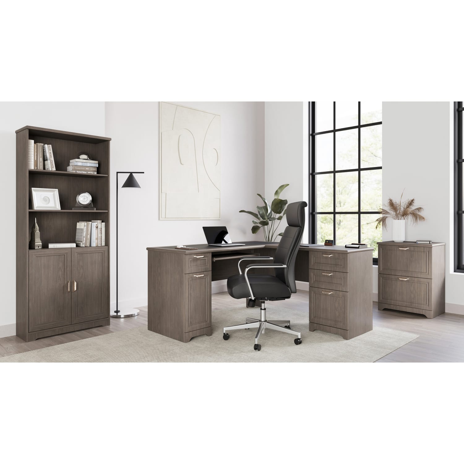 Realspace Magellan 59inW L-Shape Corner Computer Desk, Gray - Image 4