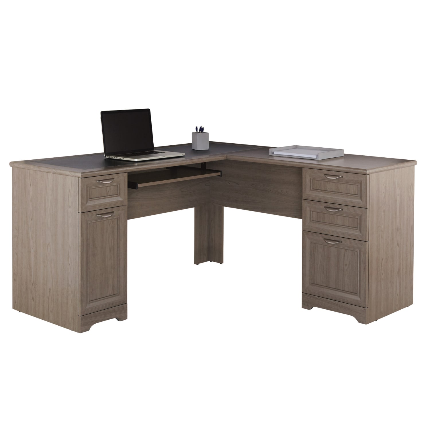 Realspace® Magellan 59W L Shape Corner Desk Gray PopularChairscom