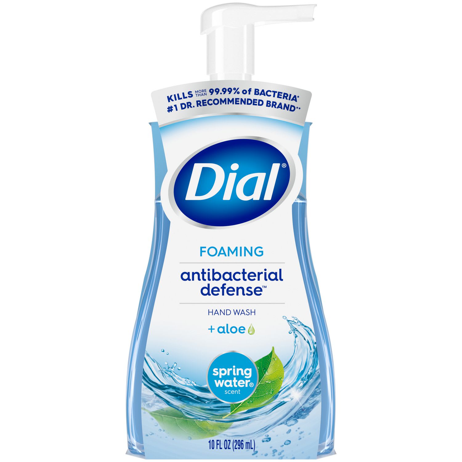 Dial Antibacterial Foaming Hand Wash, Spring Water Scent, 10 oz, 8/Carton