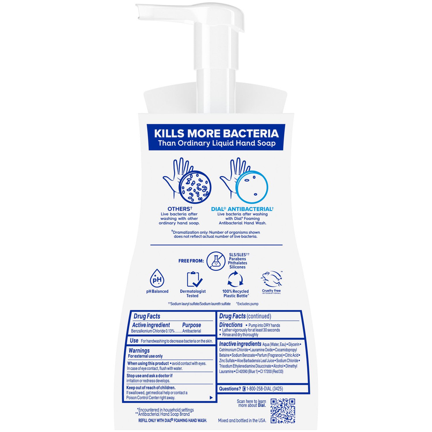 Dial Antibacterial Foaming Hand Wash, Spring Water Scent, 10 oz, 8/Carton - Image 3