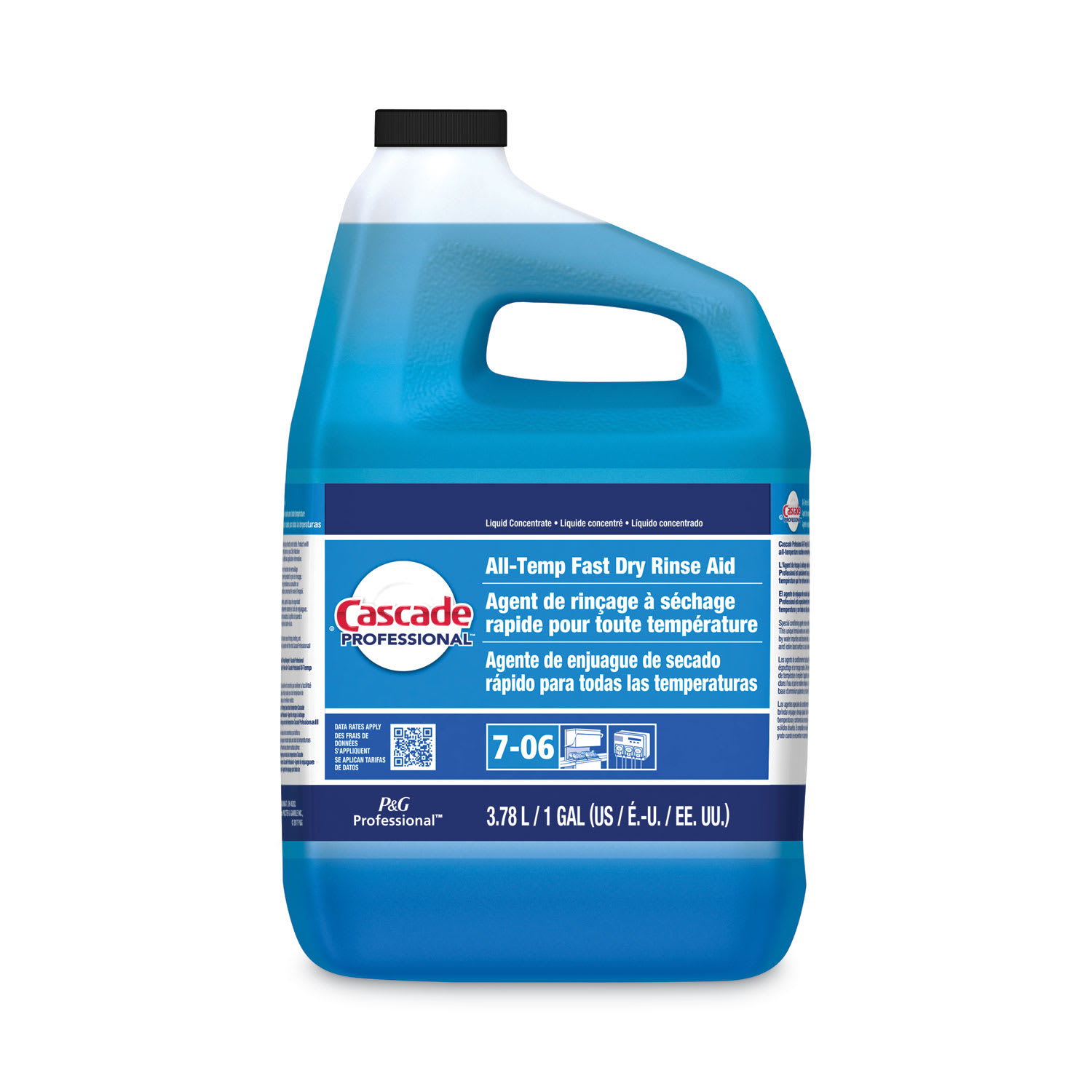 Cascade Professional Fast Dry All-Temp Rinse Aid, Unscented, 1 gal Bottle, 2/Carton