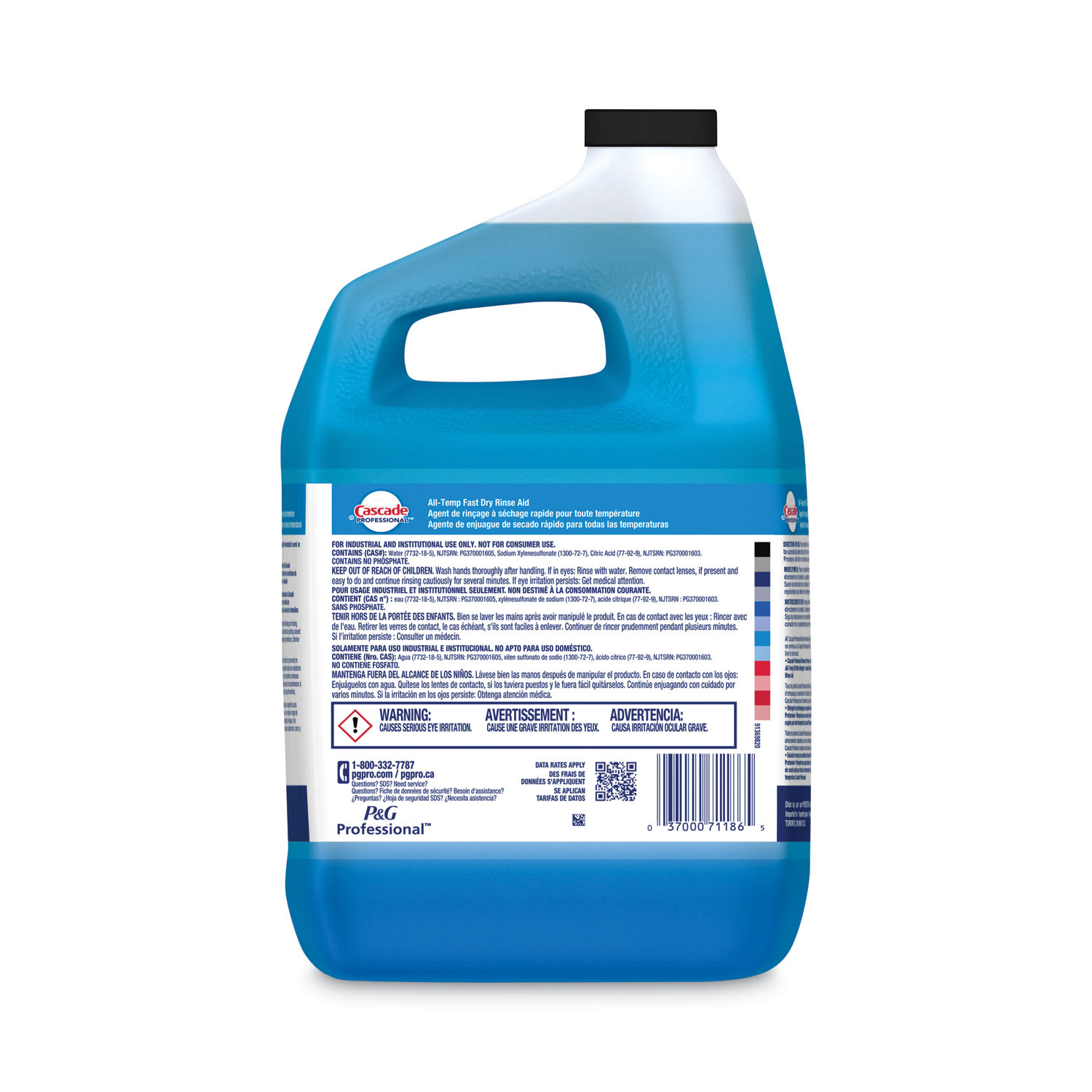 Cascade Professional Fast Dry All-Temp Rinse Aid, Unscented, 1 gal Bottle, 2/Carton - Image 3