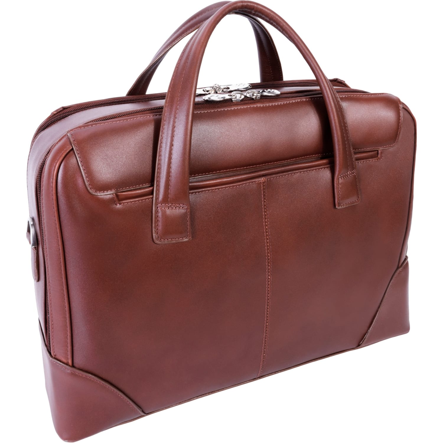 McKlein Harpswell Dual Compartment Briefcase with 17in Laptop Pocket, Brown - Image 4