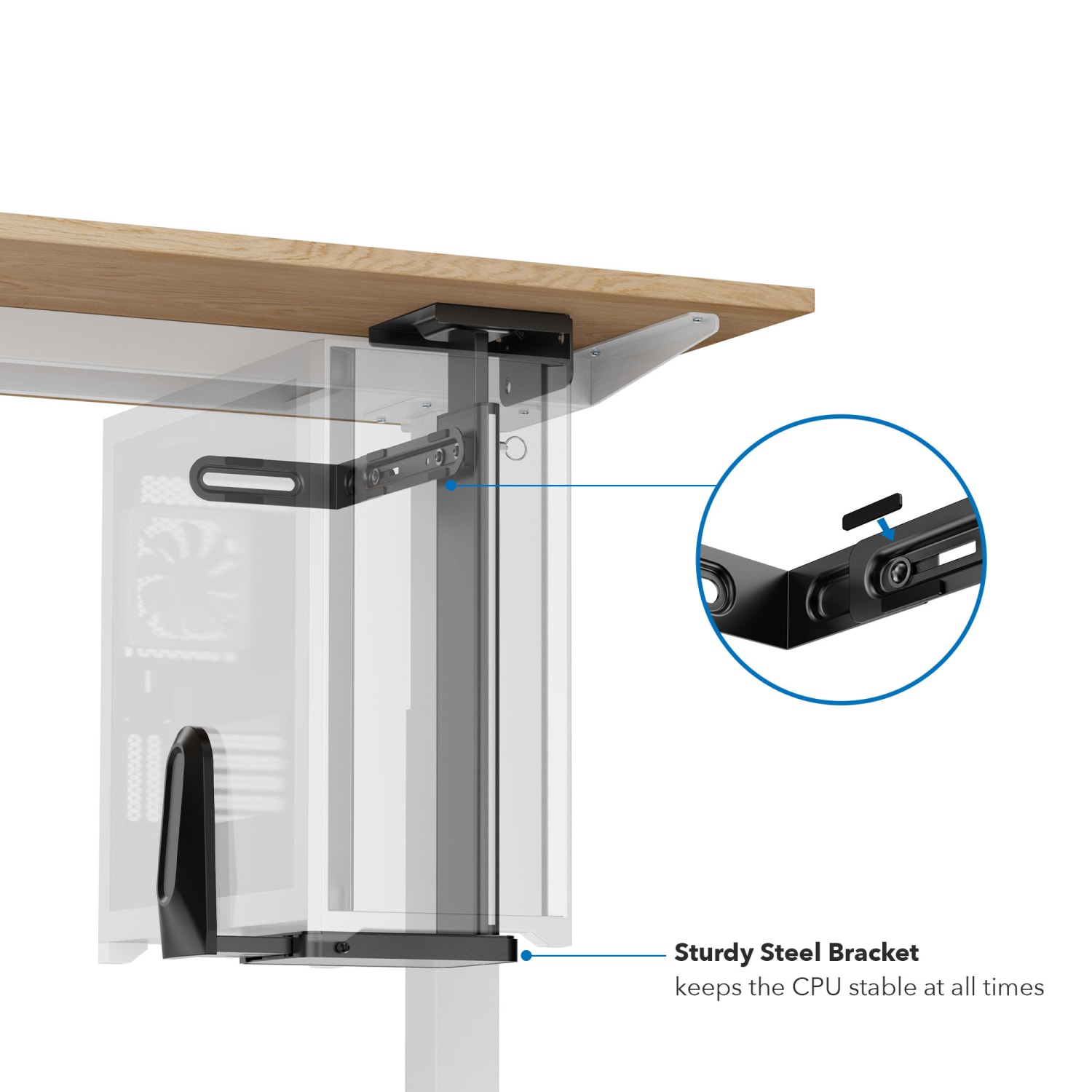 Mount-It! Heavy-Duty Under Desk/Wall CPU Mount, Matte Black - Image 5