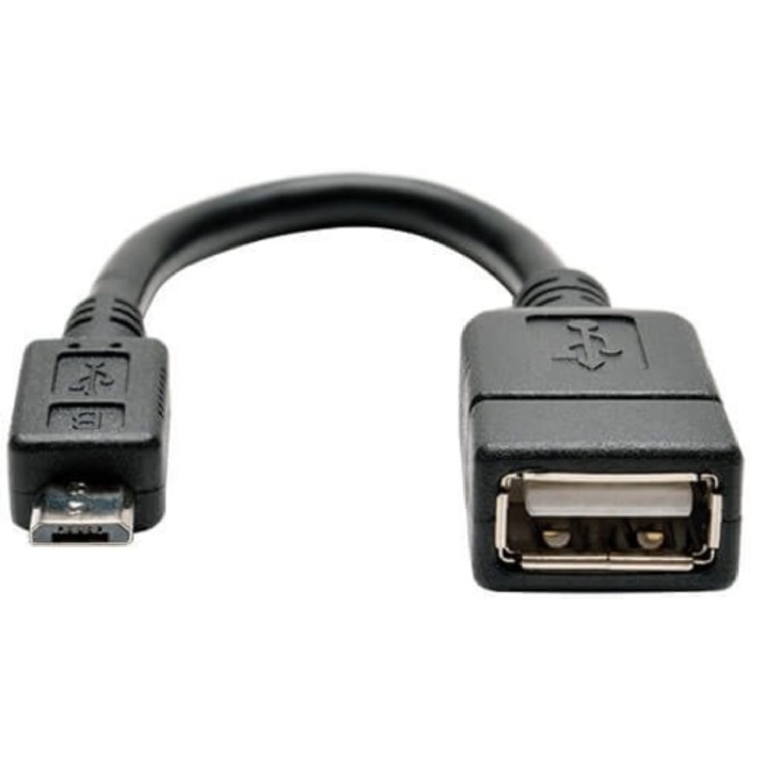 Eaton Tripp Lite Series Micro USB to USB OTG Host Adapter Cable, 5-Pin Micro USB B to USB A M/F, 6-in. (15.24 cm) - USB cable - Micro-USB Type B (M) to USB (F) - USB OTG - 5.9 in - black - Image 4