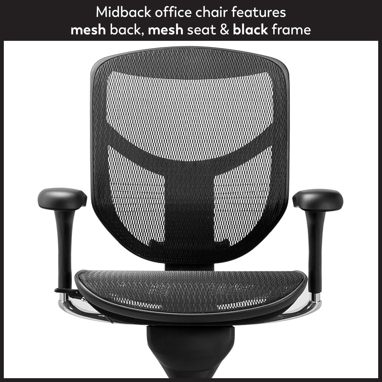 WorkPro Quantum 9000 Series Ergonomic Mesh/Mesh Mid-Back Stool, Black/Black, BIFMA Compliant - Image 4