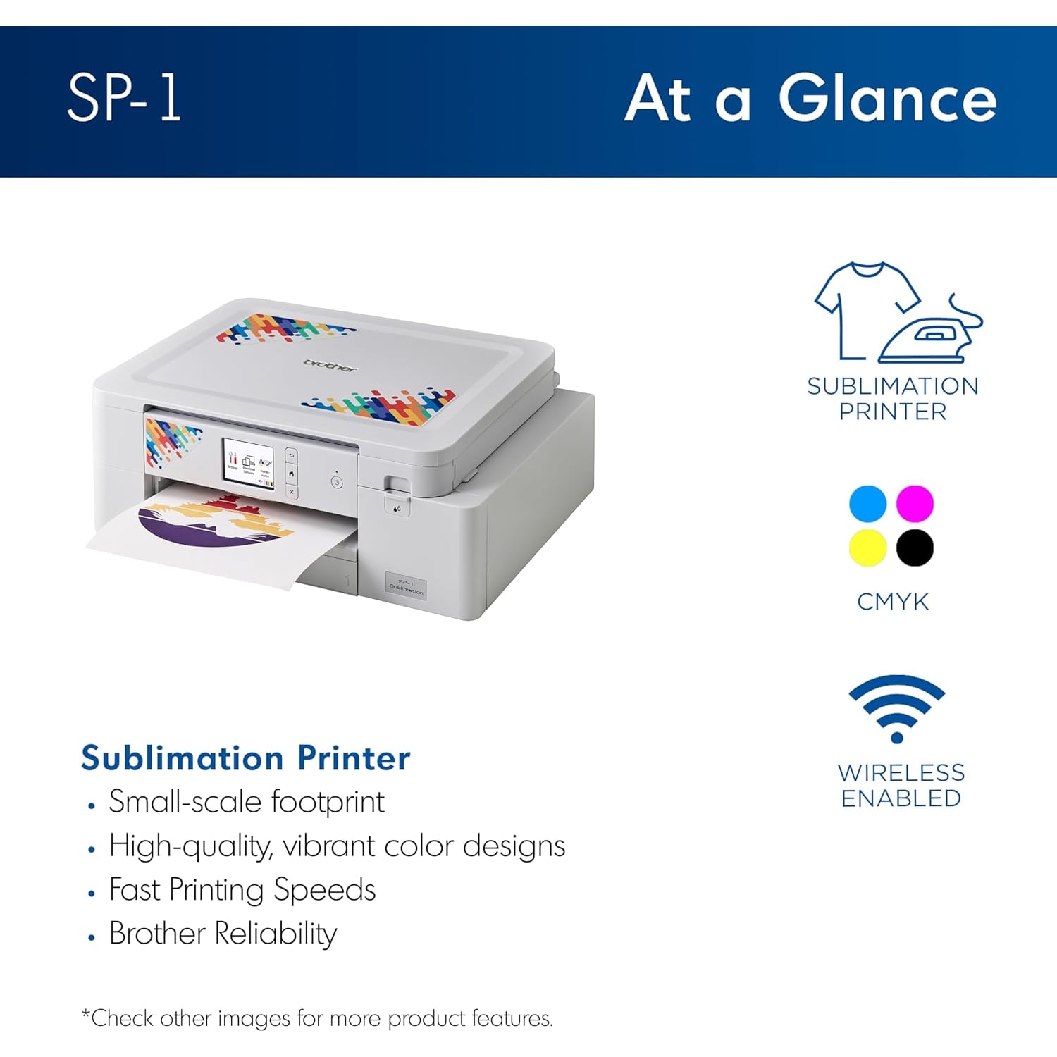 Brother SP1 Sublimation Printer With 4-Color Sublimation Ink Cartridges And 100-Sheet Sublimation Paper - Image 3