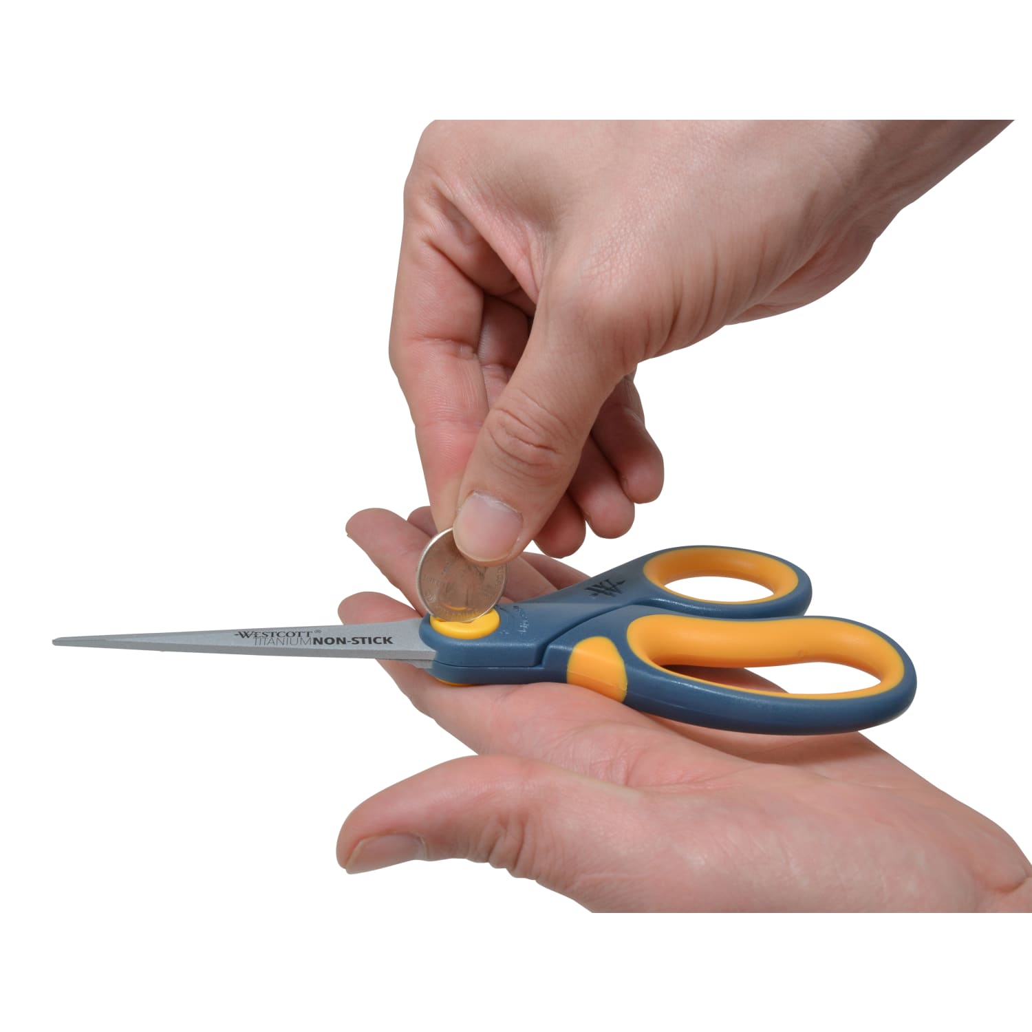 Westcott Titanium Bonded Non-Stick Scissors, 8in, Pointed, Gray/Yellow, Pack Of 2 - Image 6