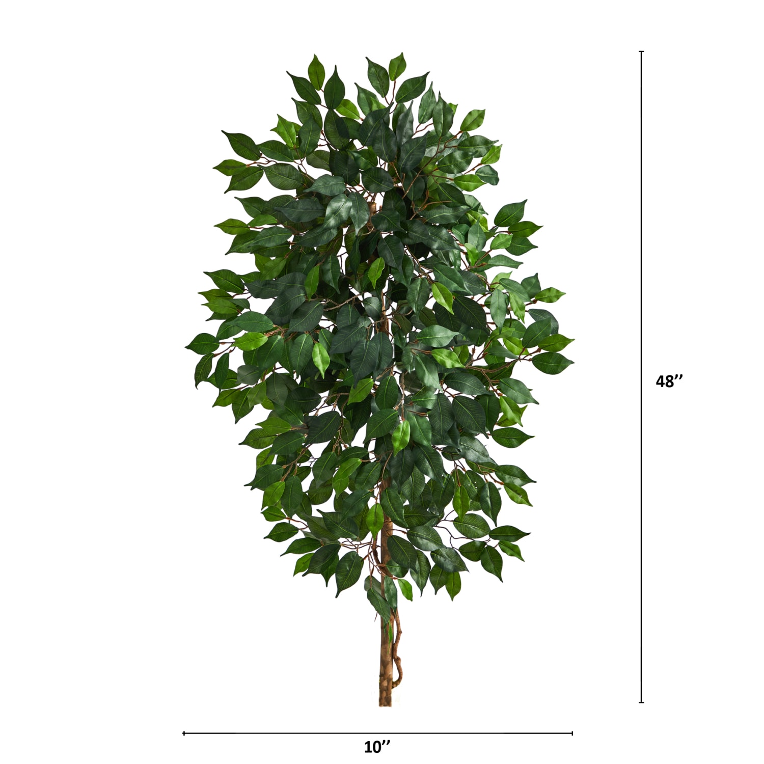Nearly Natural Single Ficus 48inH Artificial Plant, 48inH x 10inW x 10inD, Green - Image 3