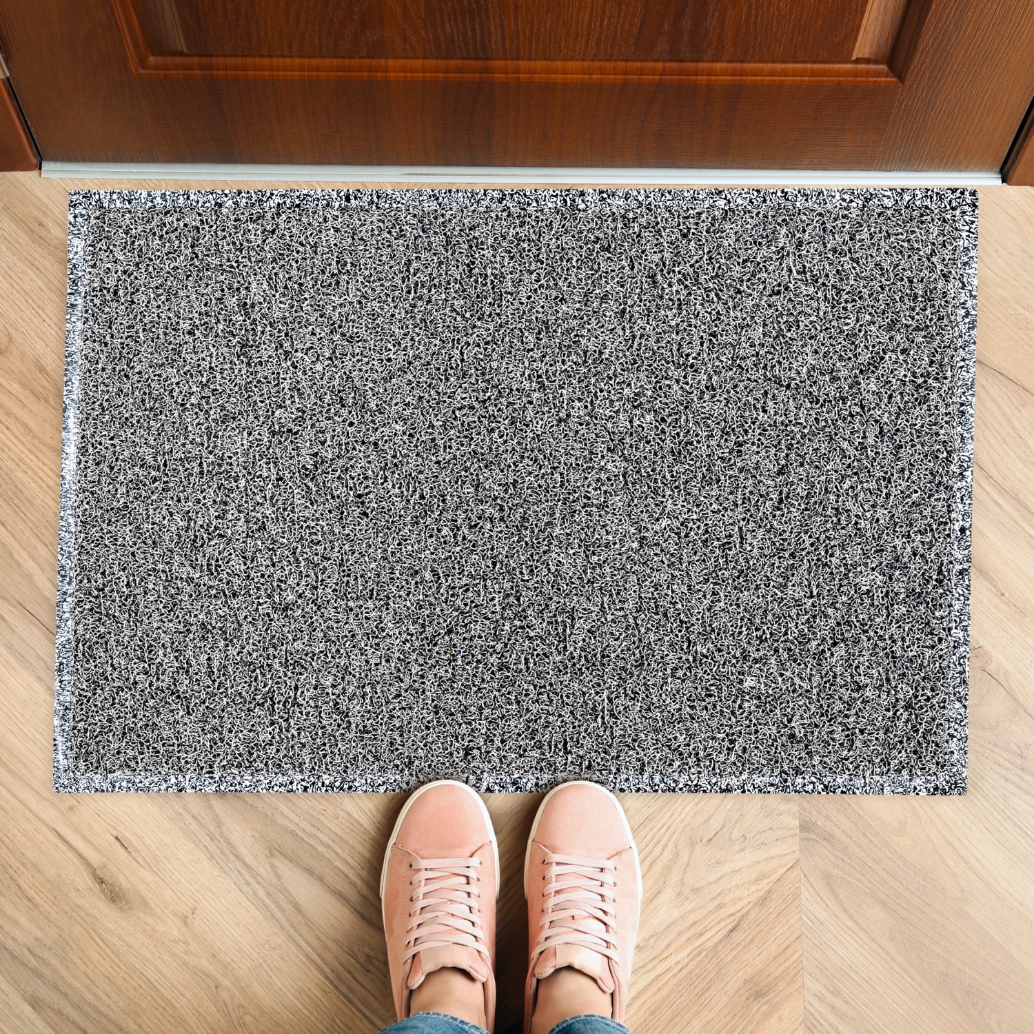 Floortex Doortex Twistermat Indoor Entrance Mat, 20in x 32in, Black / White - Image 3