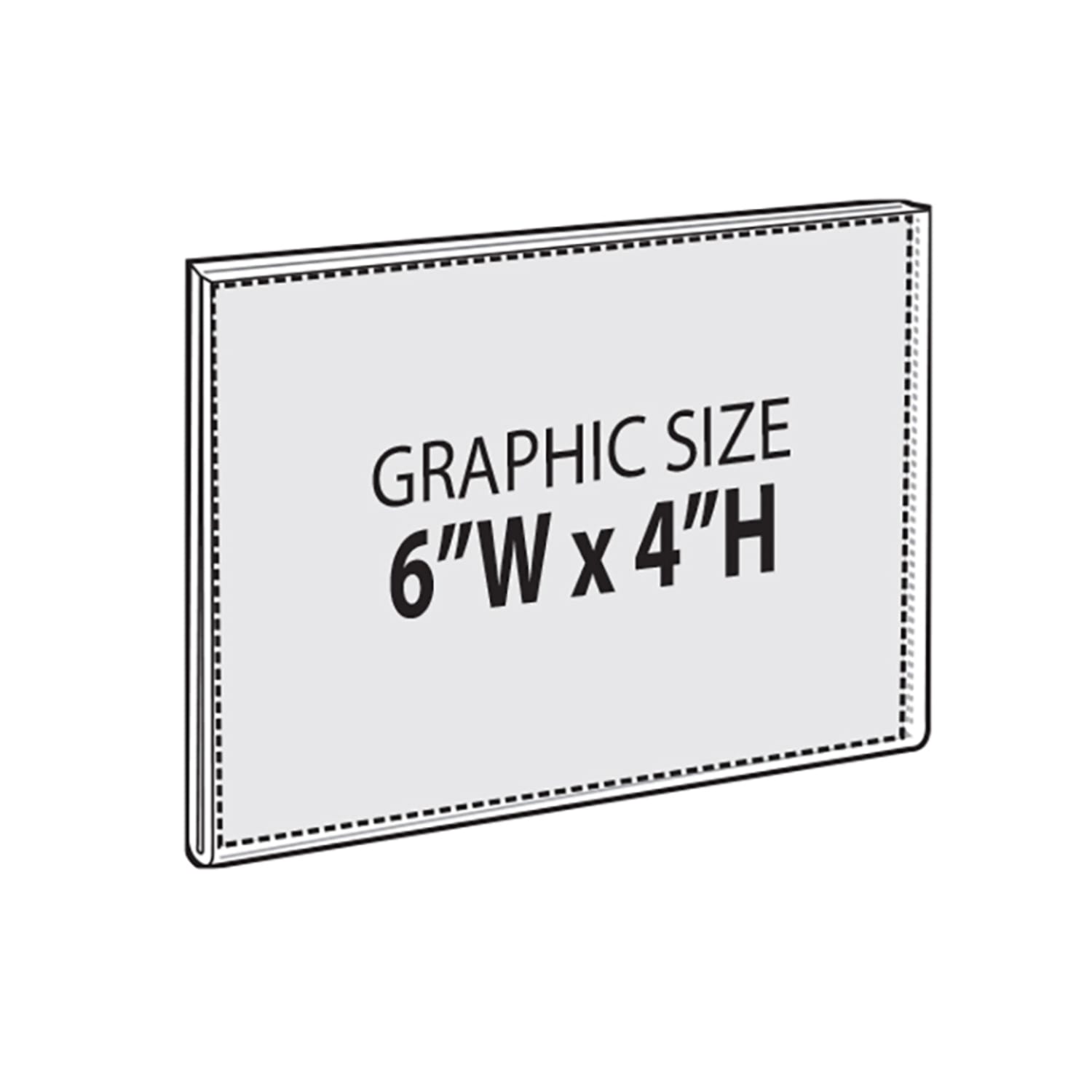 Azar Displays Magnet Back Horizontal U-Frame Sign Holders, 4inH x 6inW x 1/4inD, Clear, Pack Of 10 Sign Holders - Image 3