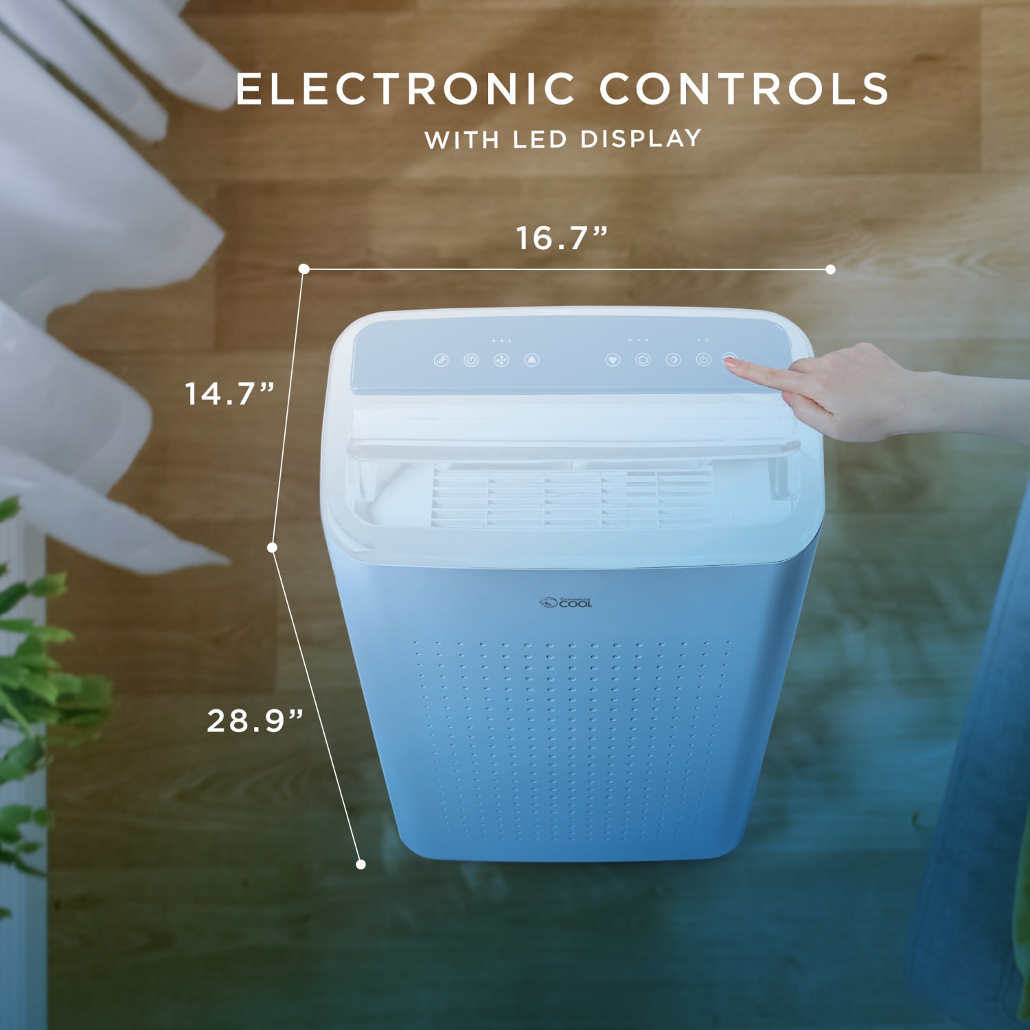 Commercial Cool Wi-Fi Enabled Portable Air Conditioner, 28-15/16inH x 16-3/4inW x 14-3/4inD, 9,000 BTU, Blue - Image 6
