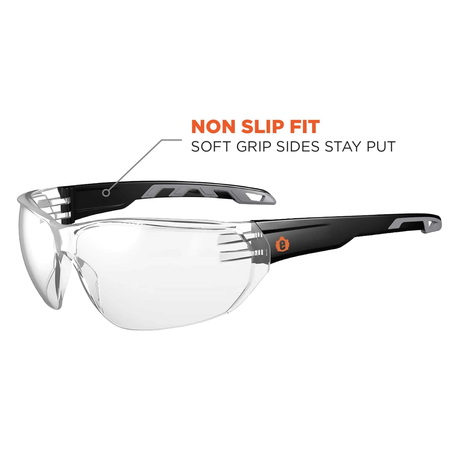 Ergodyne Skullerz VALI Frameless Safety Glasses, One Size, Matte Black Frames, Anti-Fog Clear Lens - Image 6