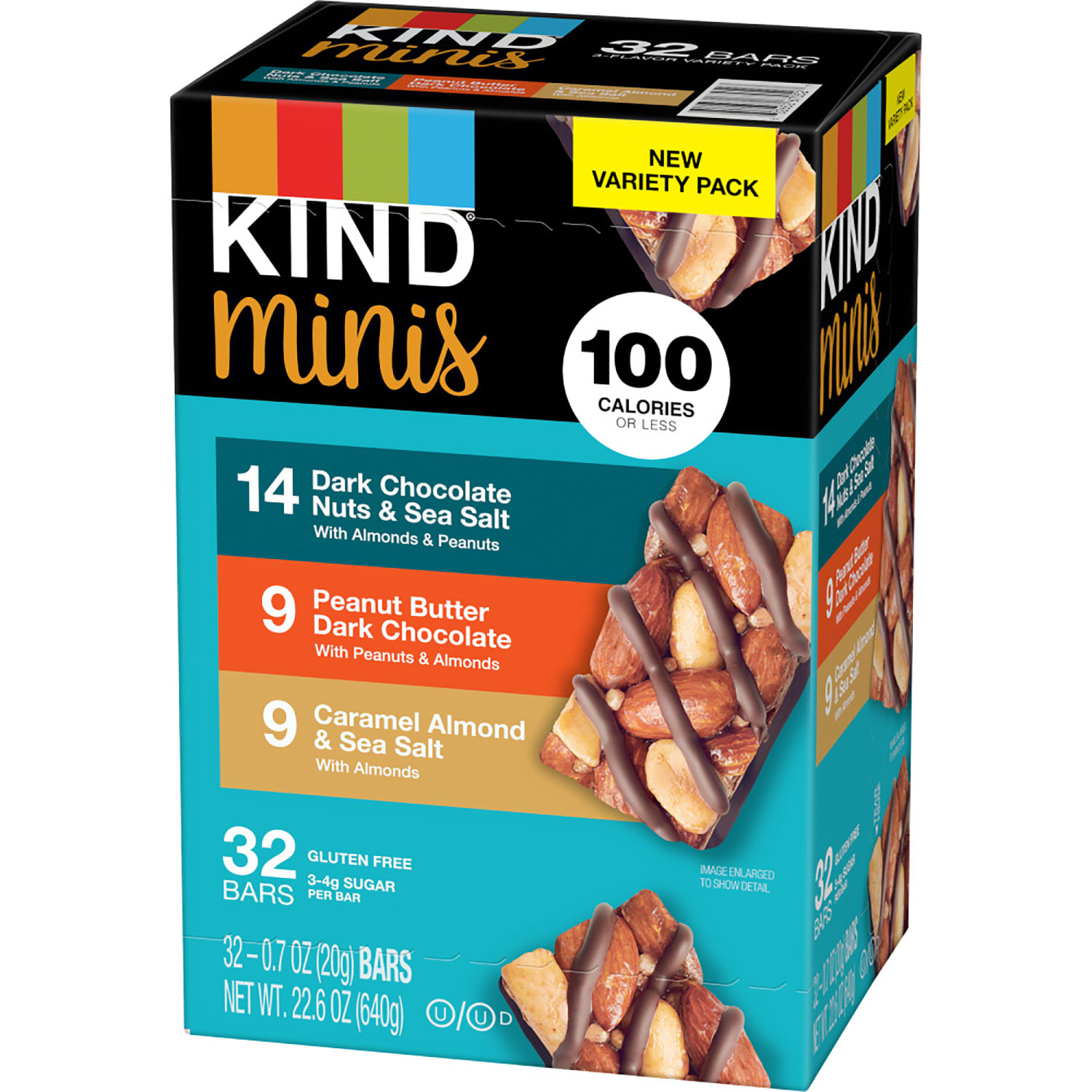 KIND Minis Dark Chocolate Nuts & Sea Salt and Caramel Almond & Sea Salt Variety, 0.7 oz, 32 Count - Image 4