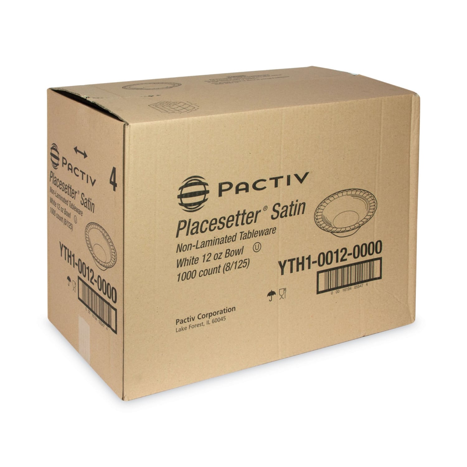 Pactiv Evergreen Placesetter Placesetter Satin Non-Laminated Foam Dinnerware, Bowl, 12 oz, 6in dia, White, 1,000/Carton - Image 3