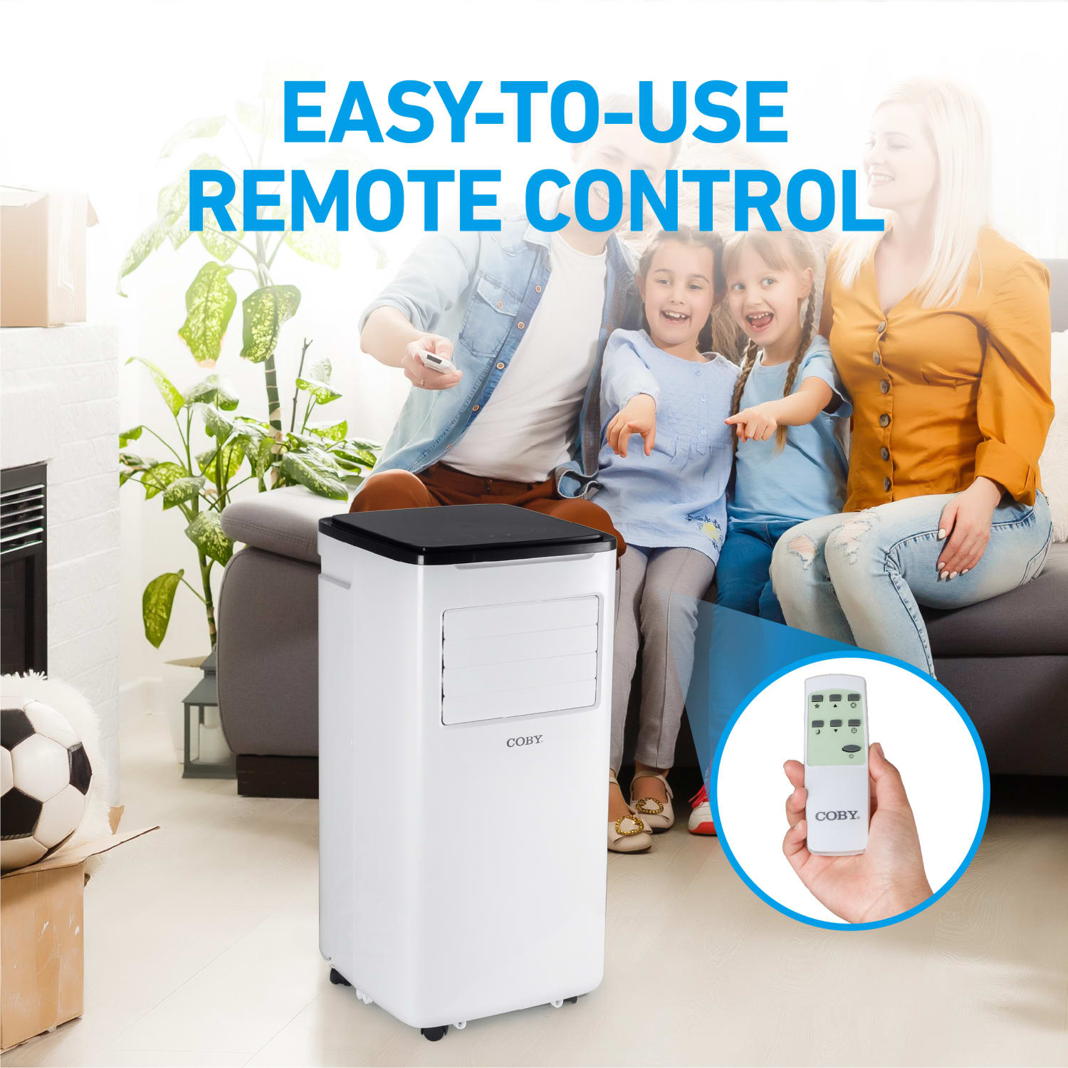 COBY Portable Air Conditioner 3-in-1 AC Unit, Dehumidifier & Fan, 9,000 BTU, 27-1/2inH x 13-15/16inW x 13-5/16inD, White - Image 5